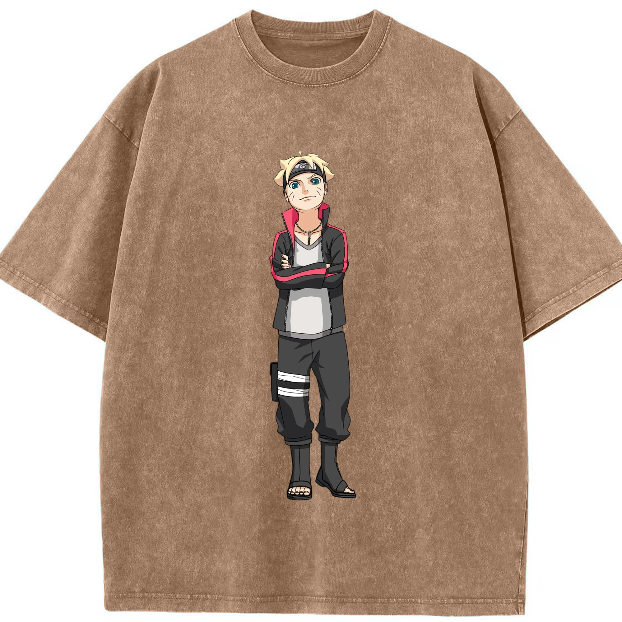 （画像用） NARUTO -ナルト- うずまき ボルト Uzumaki Boruto 綿100% ヴィンテージ風 半袖Tシャツ（フロントプリント）