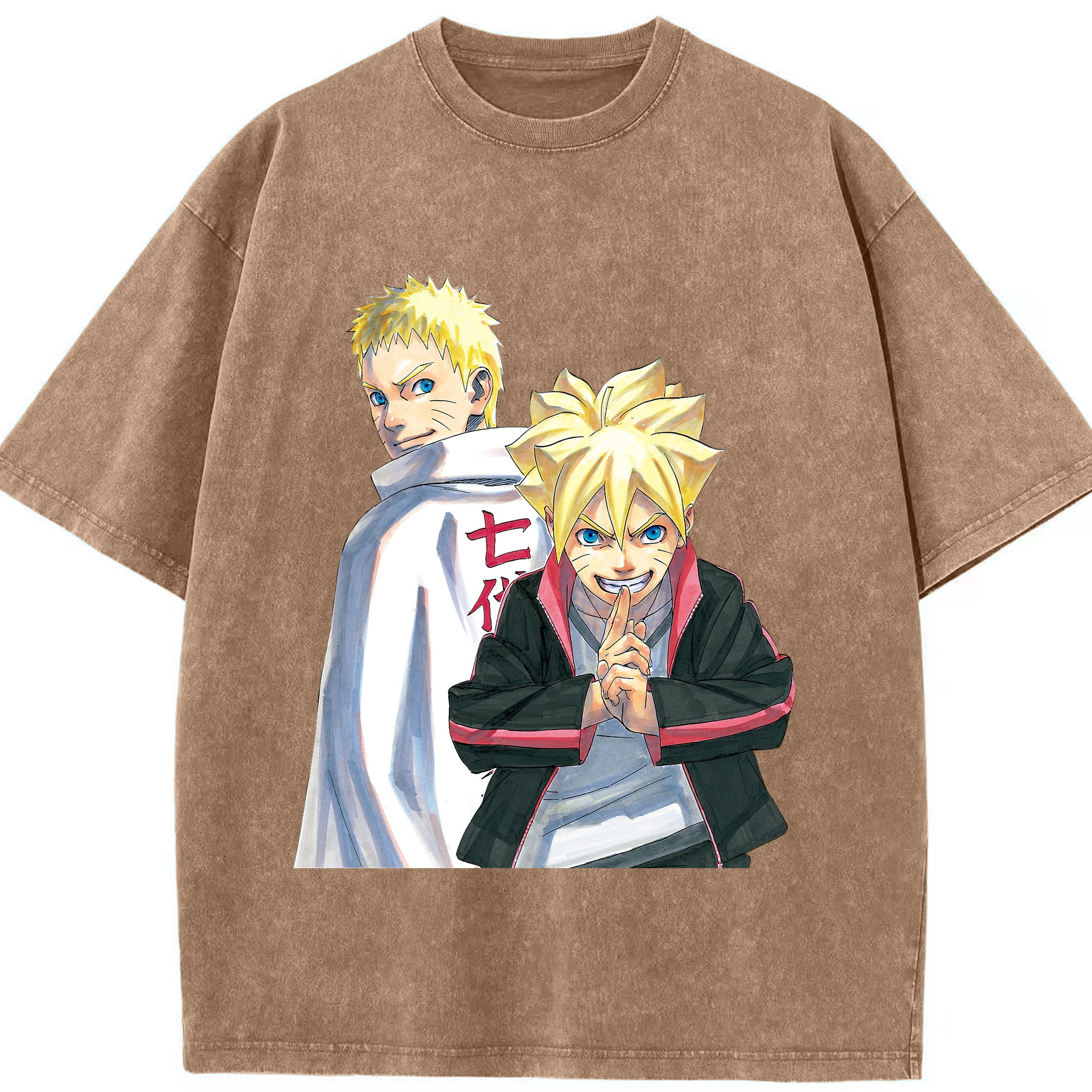 （画像用） NARUTO -ナルト- うずまき ボルト Uzumaki Boruto 綿100% ヴィンテージ風 半袖Tシャツ（フロントプリント）