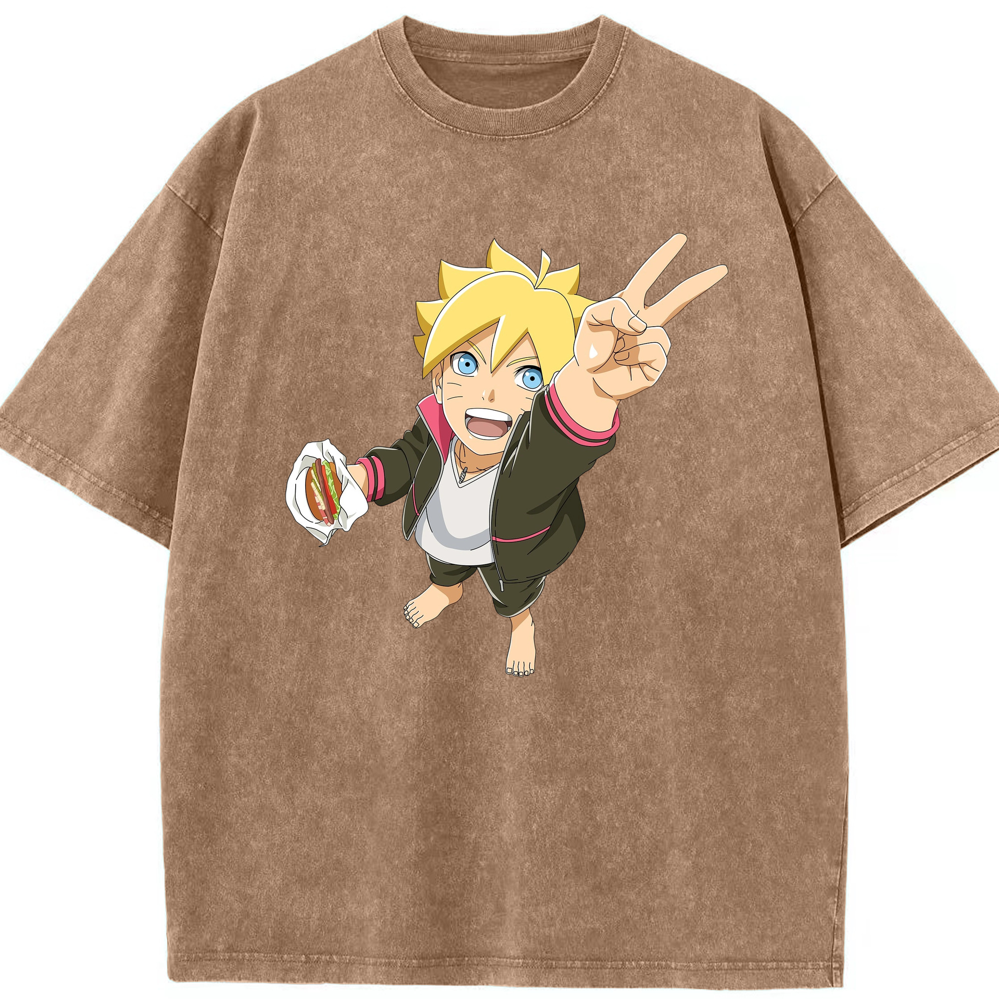 （画像用） NARUTO -ナルト- うずまき ボルト Uzumaki Boruto 綿100% ヴィンテージ風 半袖Tシャツ（フロントプリント）