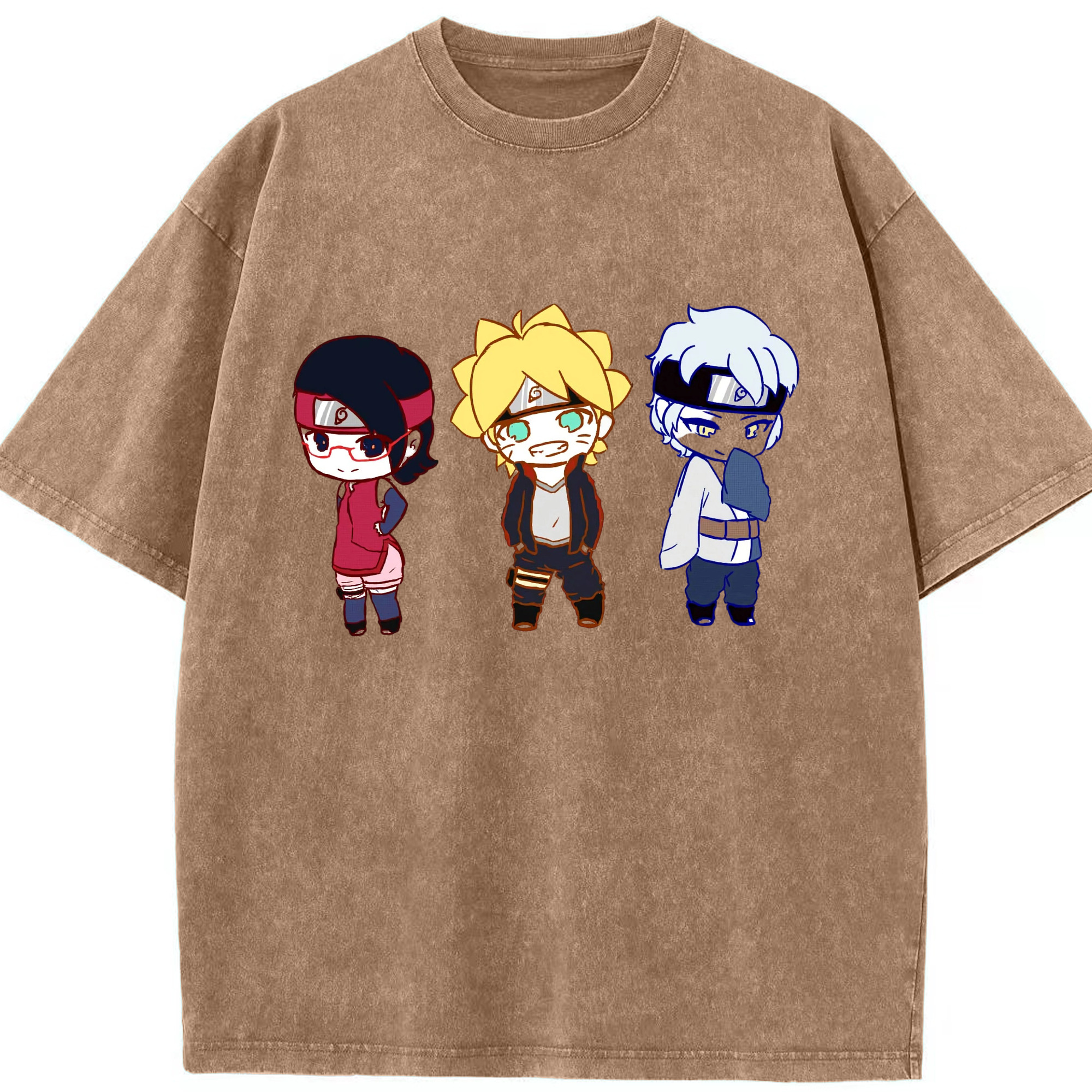 （画像用） NARUTO -ナルト- うずまき ボルト Uzumaki Boruto 綿100% ヴィンテージ風 半袖Tシャツ（フロントプリント）
