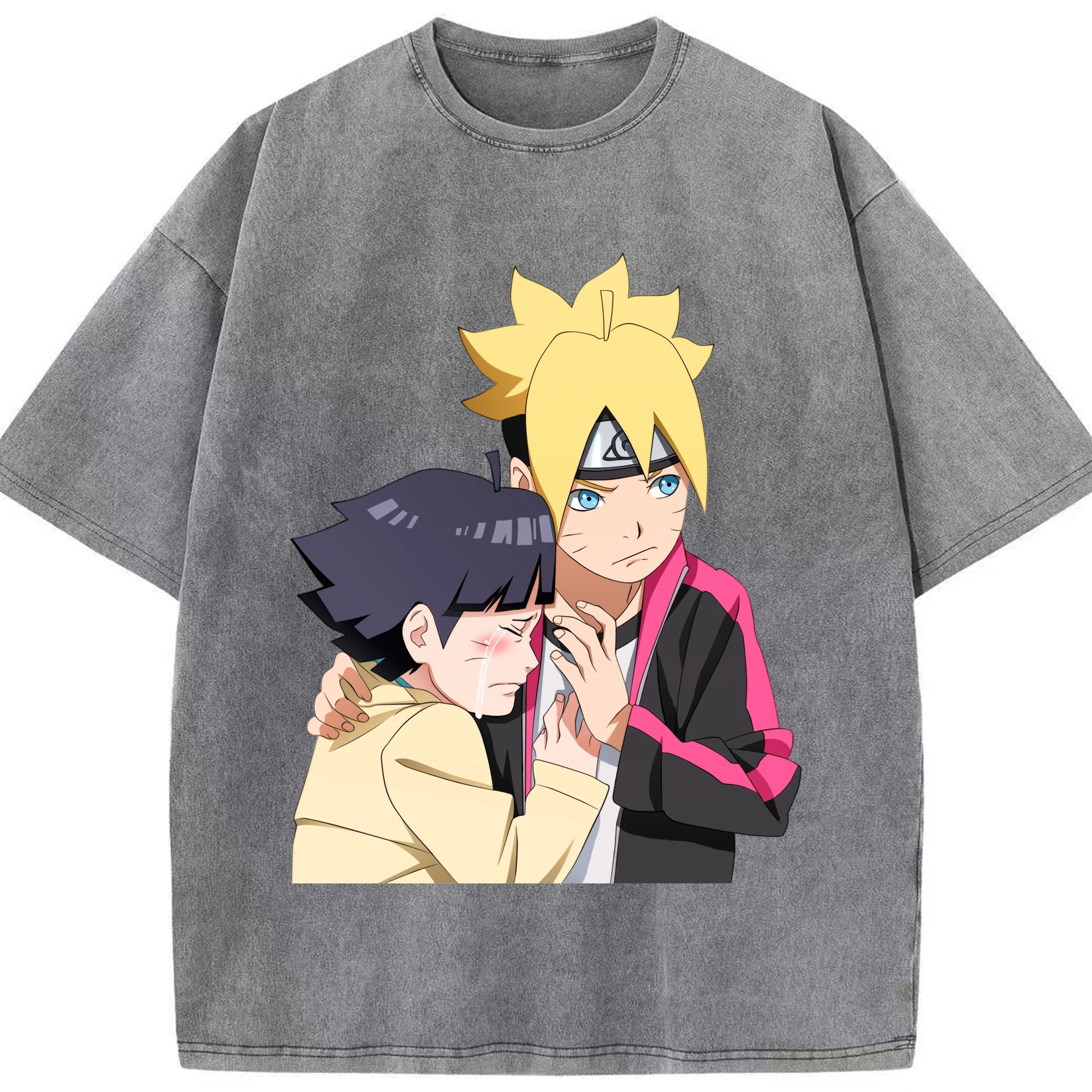 （画像用） NARUTO -ナルト- うずまき ボルト Uzumaki Boruto 綿100% ヴィンテージ風 半袖Tシャツ（フロントプリント）