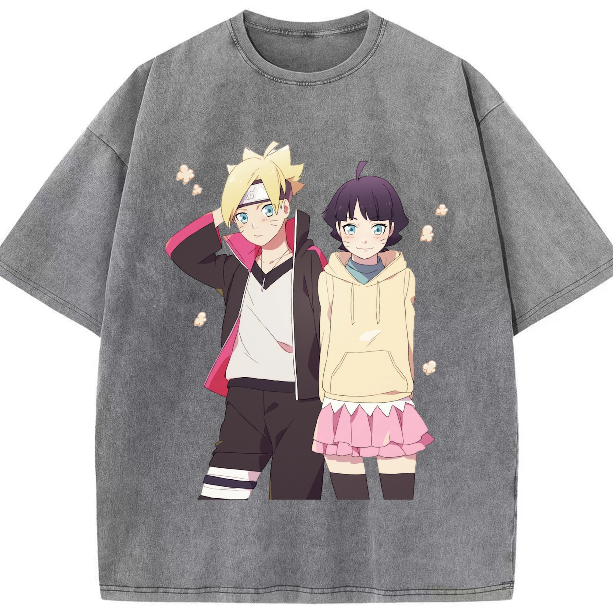 （画像用） NARUTO -ナルト- うずまき ボルト Uzumaki Boruto 綿100% ヴィンテージ風 半袖Tシャツ（フロントプリント）