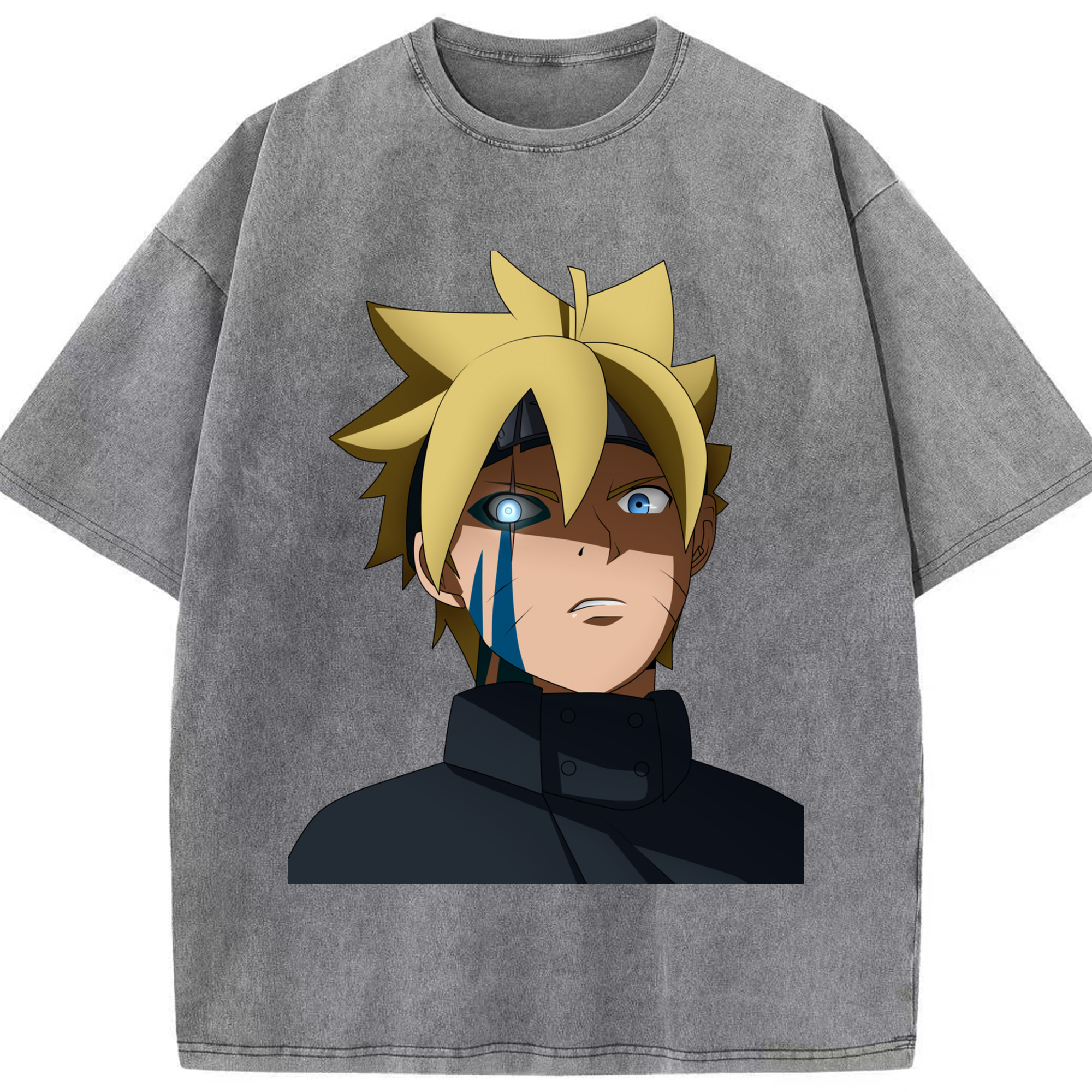 （画像用） NARUTO -ナルト- うずまき ボルト Uzumaki Boruto 綿100% ヴィンテージ風 半袖Tシャツ（フロントプリント）