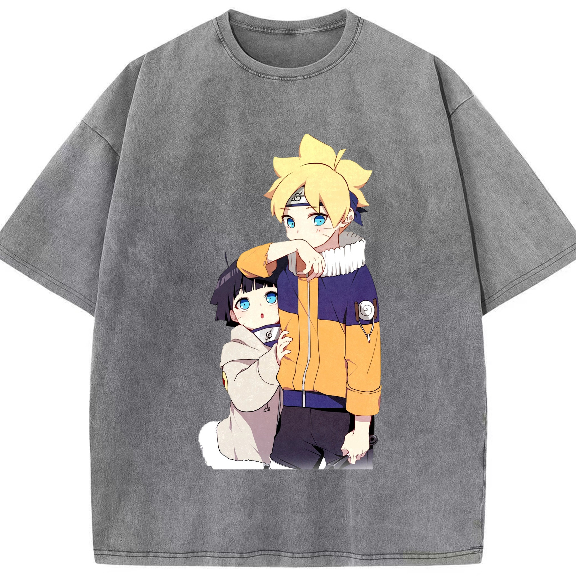 （画像用） NARUTO -ナルト- うずまき ボルト Uzumaki Boruto 綿100% ヴィンテージ風 半袖Tシャツ（フロントプリント）