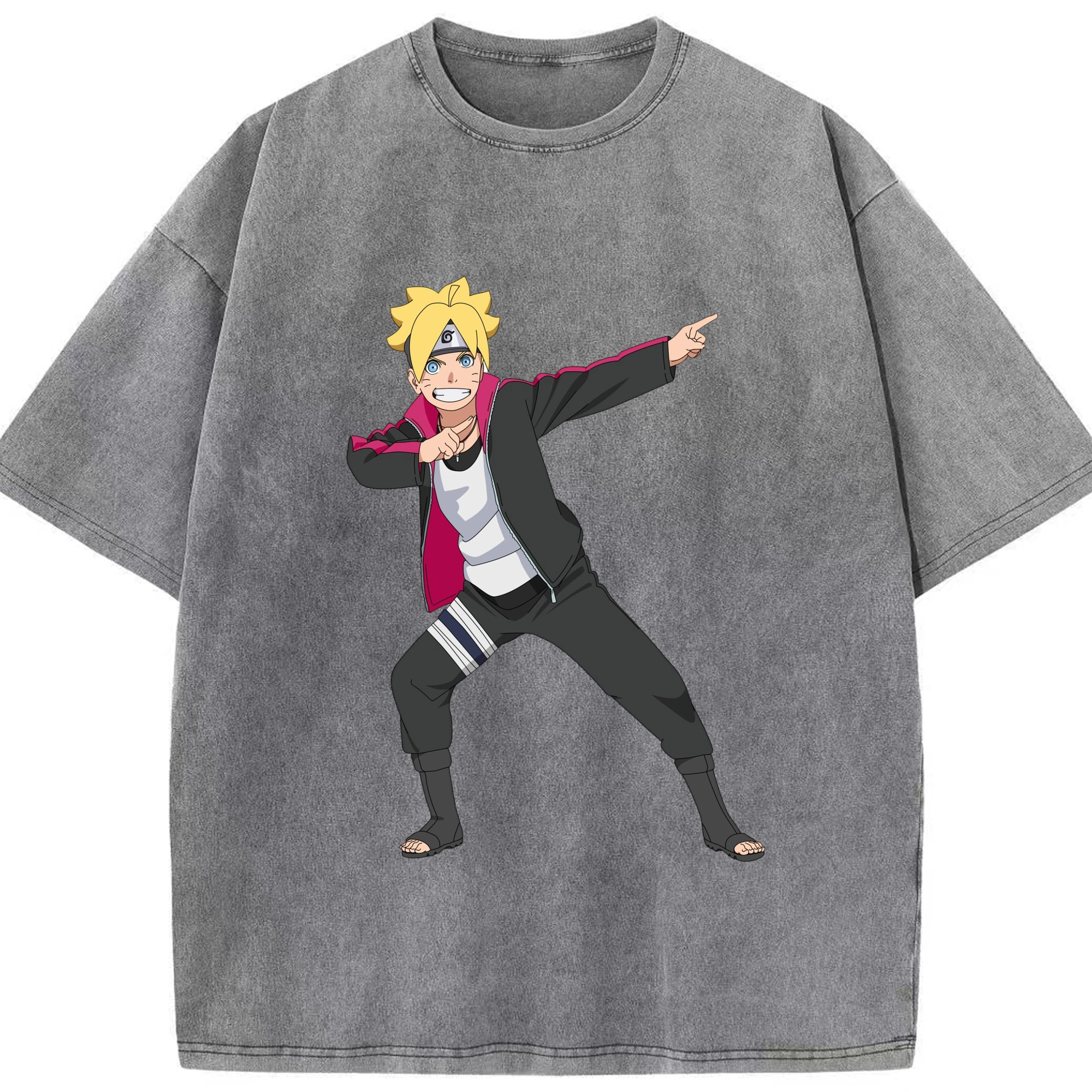 （画像用） NARUTO -ナルト- うずまき ボルト Uzumaki Boruto 綿100% ヴィンテージ風 半袖Tシャツ（フロントプリント）