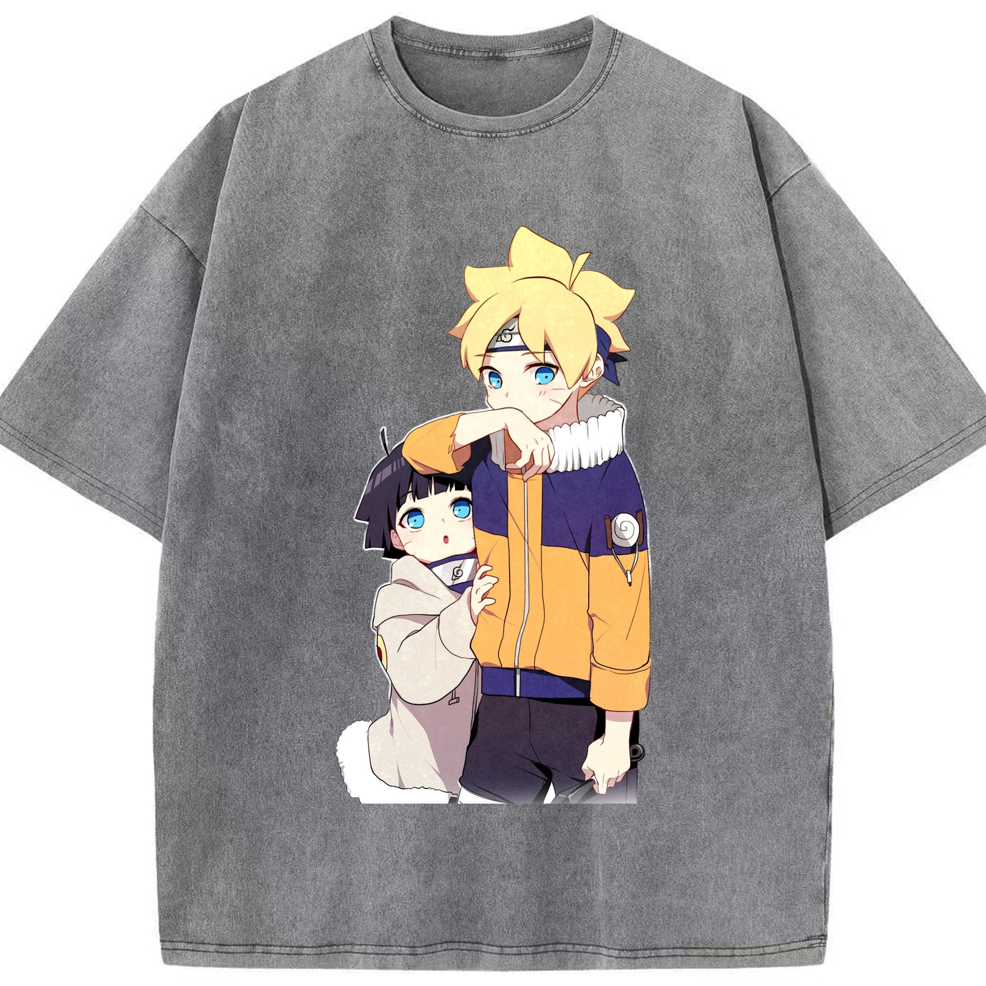 （画像用） NARUTO -ナルト- うずまき ボルト Uzumaki Boruto 綿100% ヴィンテージ風 半袖Tシャツ（フロントプリント）