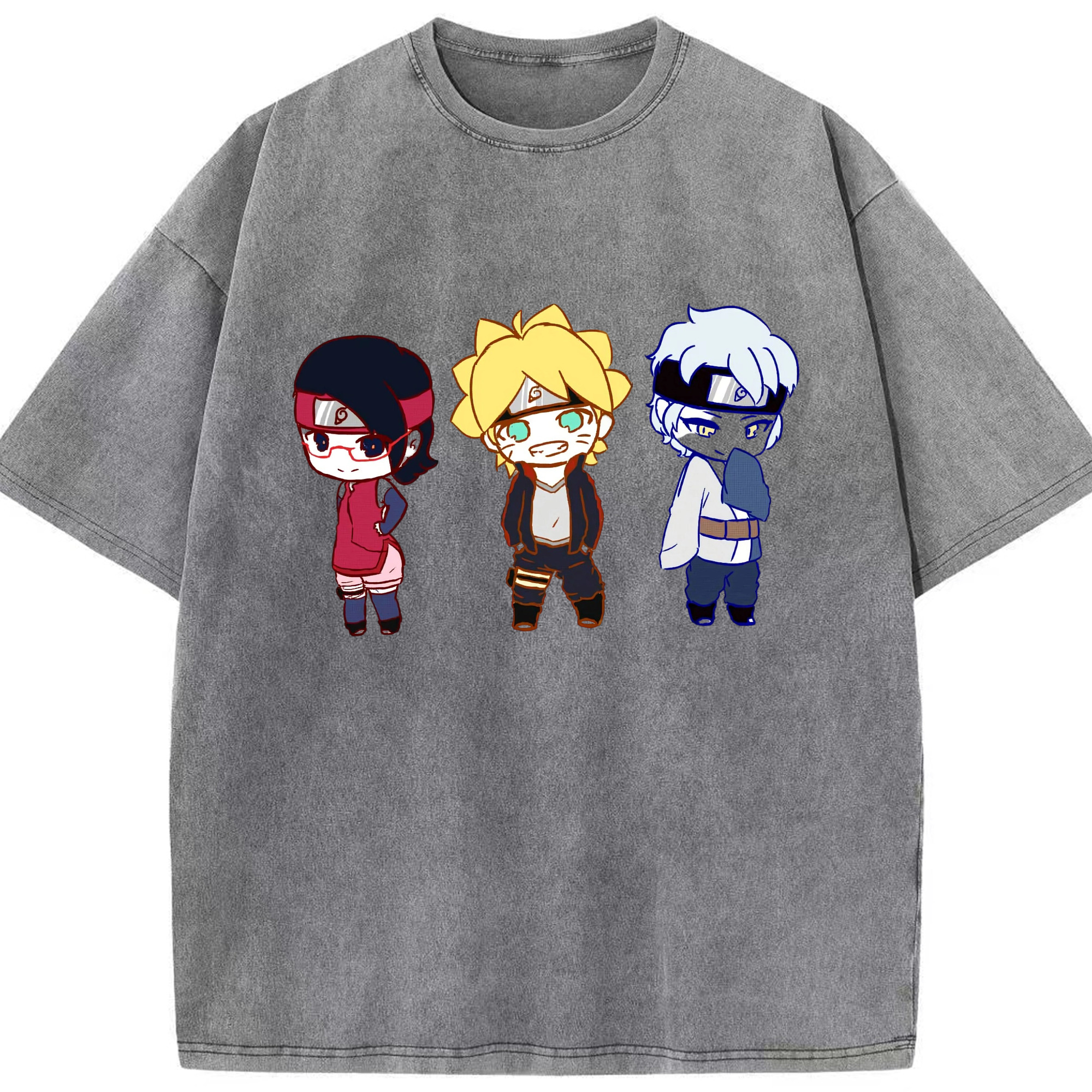 （画像用） NARUTO -ナルト- うずまき ボルト Uzumaki Boruto 綿100% ヴィンテージ風 半袖Tシャツ（フロントプリント）