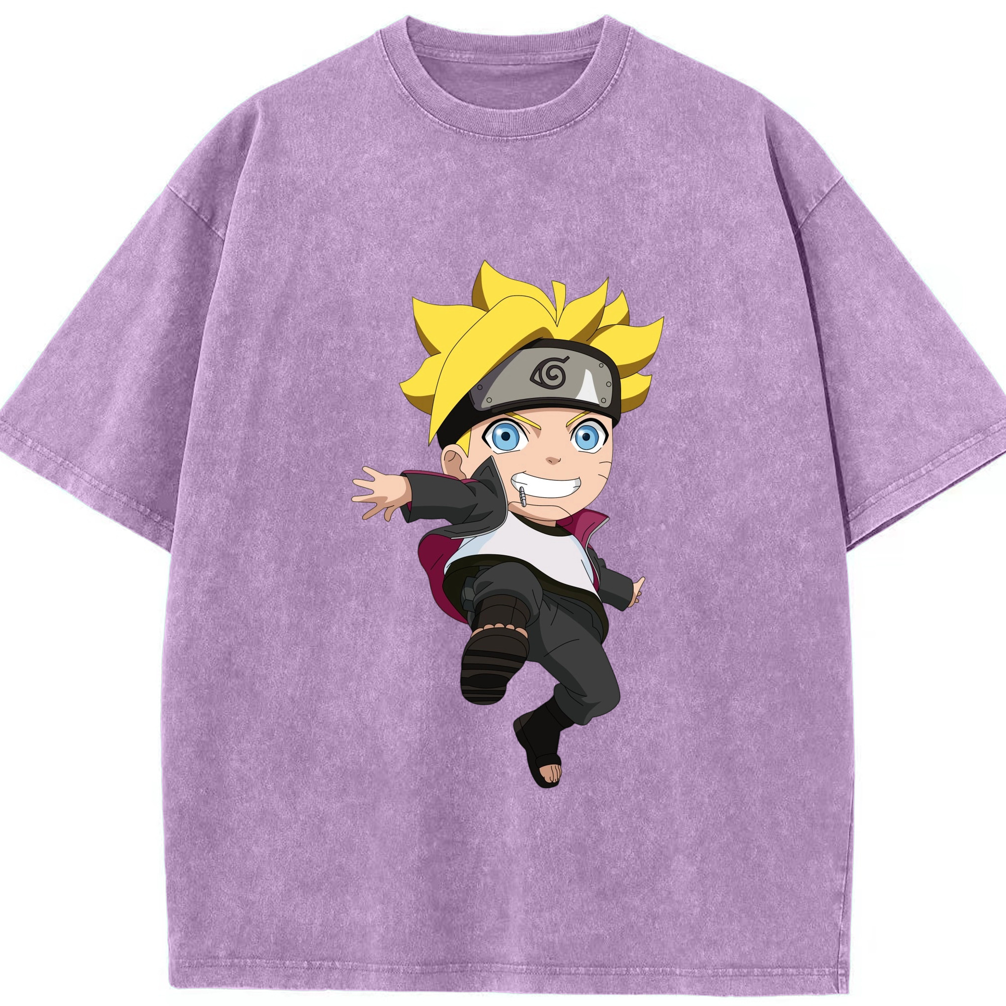 （画像用） NARUTO -ナルト- うずまき ボルト Uzumaki Boruto 綿100% ヴィンテージ風 半袖Tシャツ（フロントプリント）