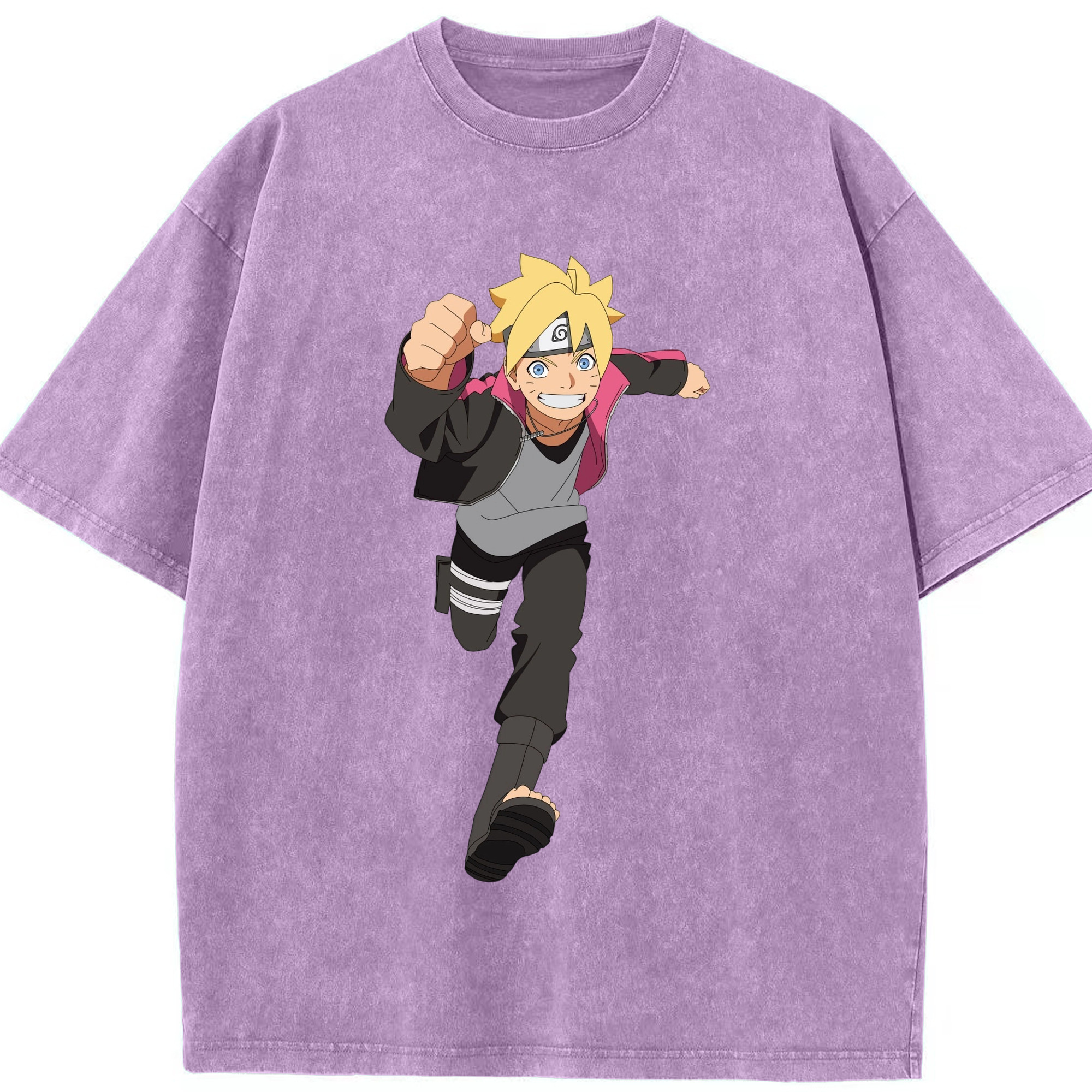 （画像用） NARUTO -ナルト- うずまき ボルト Uzumaki Boruto 綿100% ヴィンテージ風 半袖Tシャツ（フロントプリント）