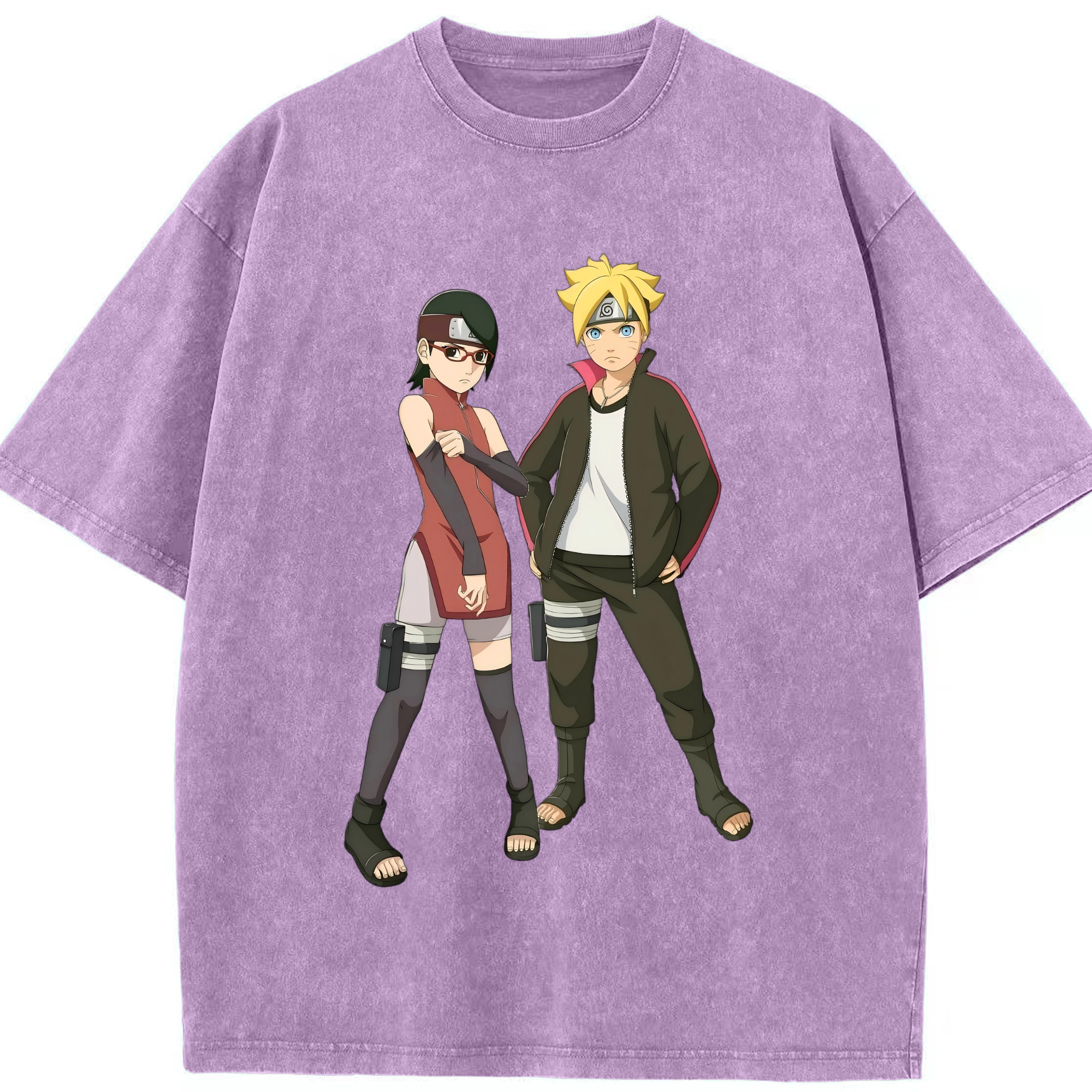 （画像用） NARUTO -ナルト- うずまき ボルト Uzumaki Boruto 綿100% ヴィンテージ風 半袖Tシャツ（フロントプリント）