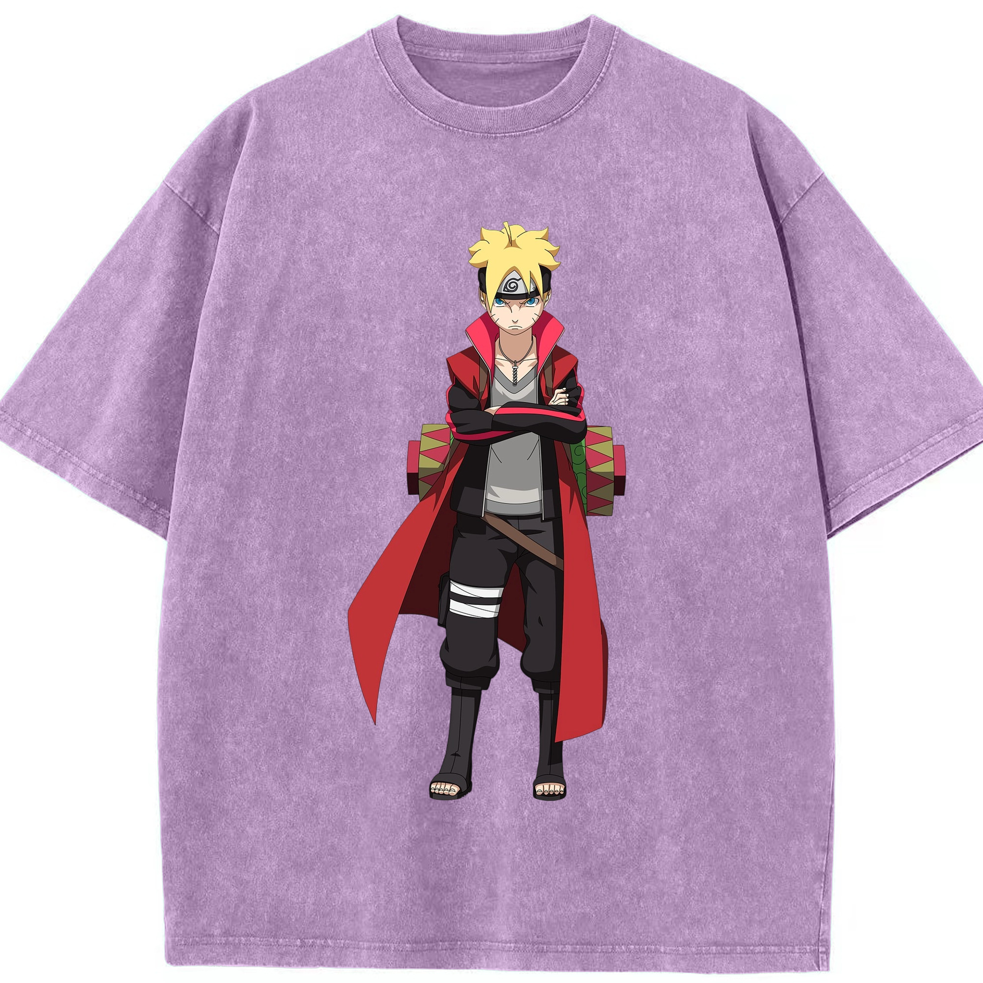 （画像用） NARUTO -ナルト- うずまき ボルト Uzumaki Boruto 綿100% ヴィンテージ風 半袖Tシャツ（フロントプリント）