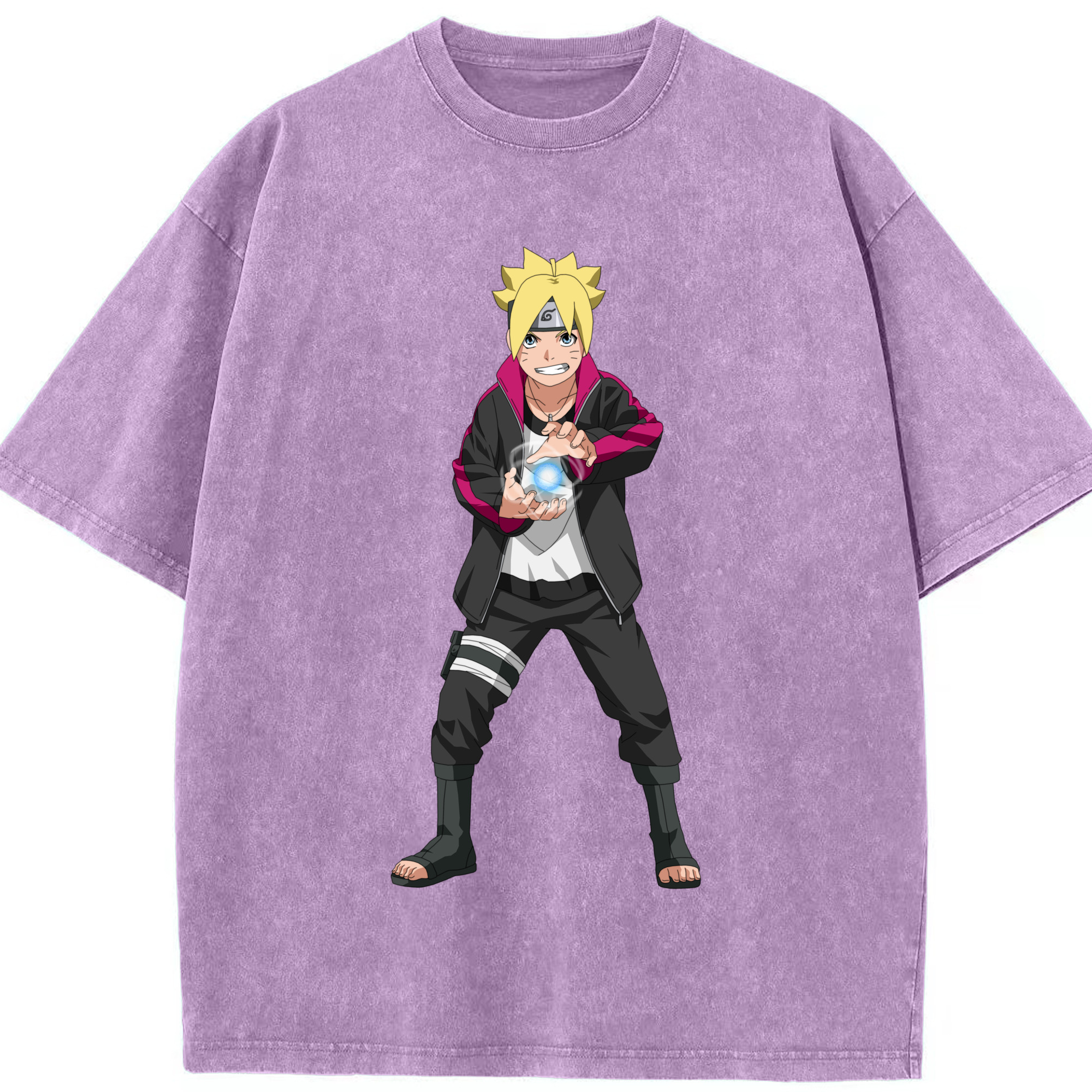 （画像用） NARUTO -ナルト- うずまき ボルト Uzumaki Boruto 綿100% ヴィンテージ風 半袖Tシャツ（フロントプリント）