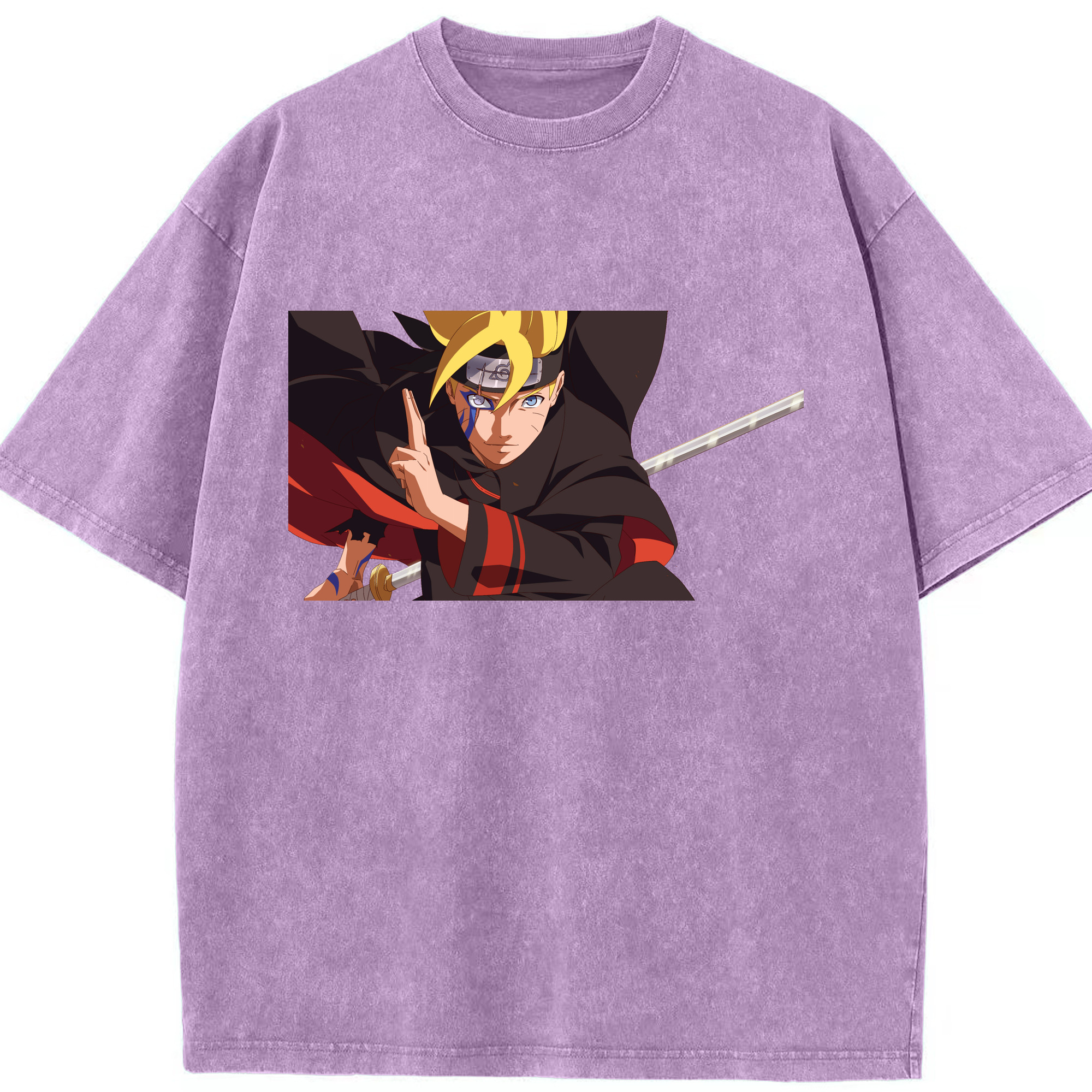 （画像用） NARUTO -ナルト- うずまき ボルト Uzumaki Boruto 綿100% ヴィンテージ風 半袖Tシャツ（フロントプリント）