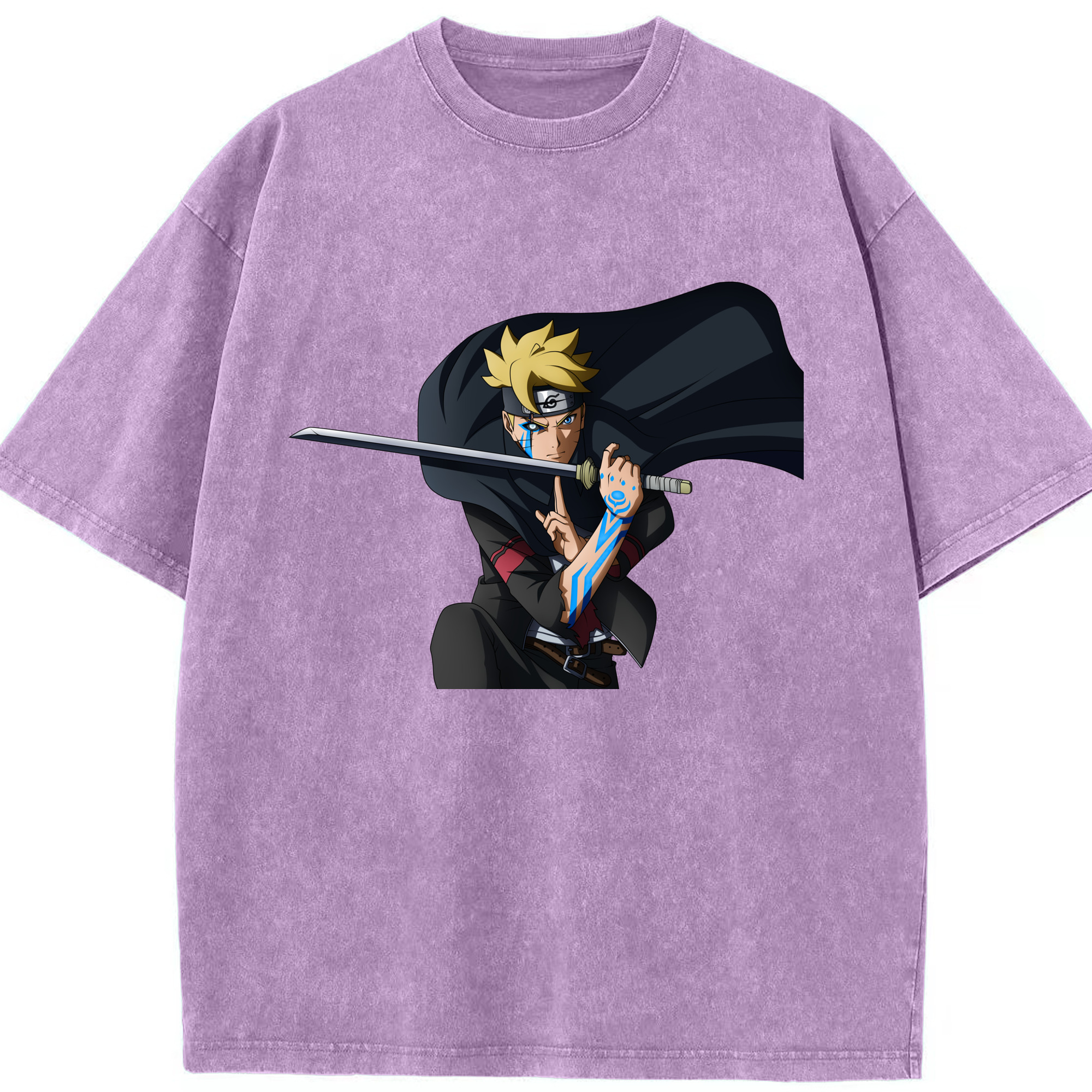 （画像用） NARUTO -ナルト- うずまき ボルト Uzumaki Boruto 綿100% ヴィンテージ風 半袖Tシャツ（フロントプリント）