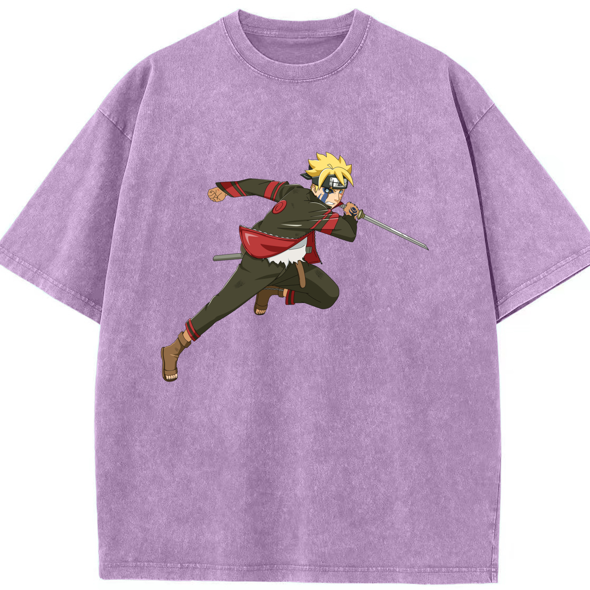 （画像用） NARUTO -ナルト- うずまき ボルト Uzumaki Boruto 綿100% ヴィンテージ風 半袖Tシャツ（フロントプリント）