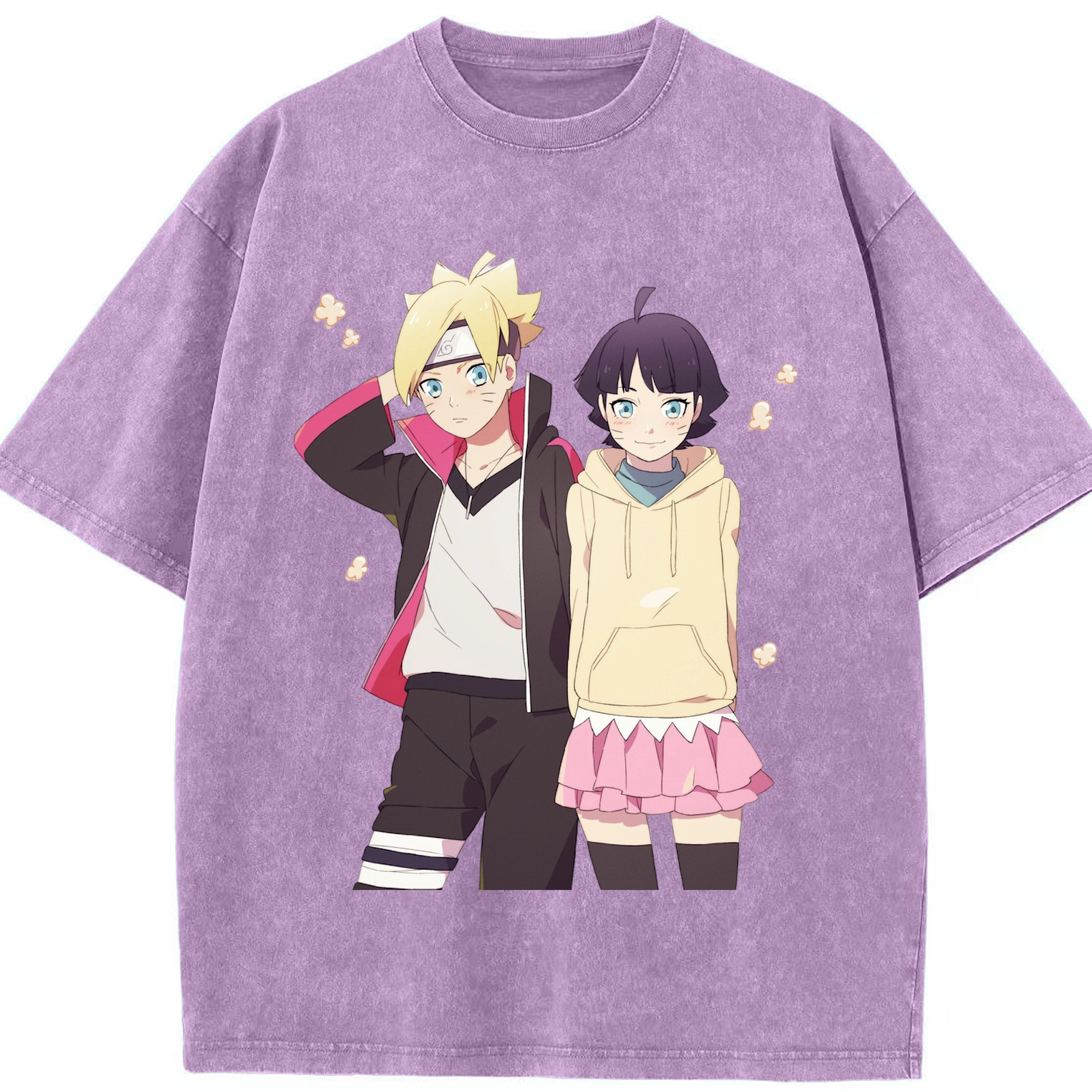 （画像用） NARUTO -ナルト- うずまき ボルト Uzumaki Boruto 綿100% ヴィンテージ風 半袖Tシャツ（フロントプリント）