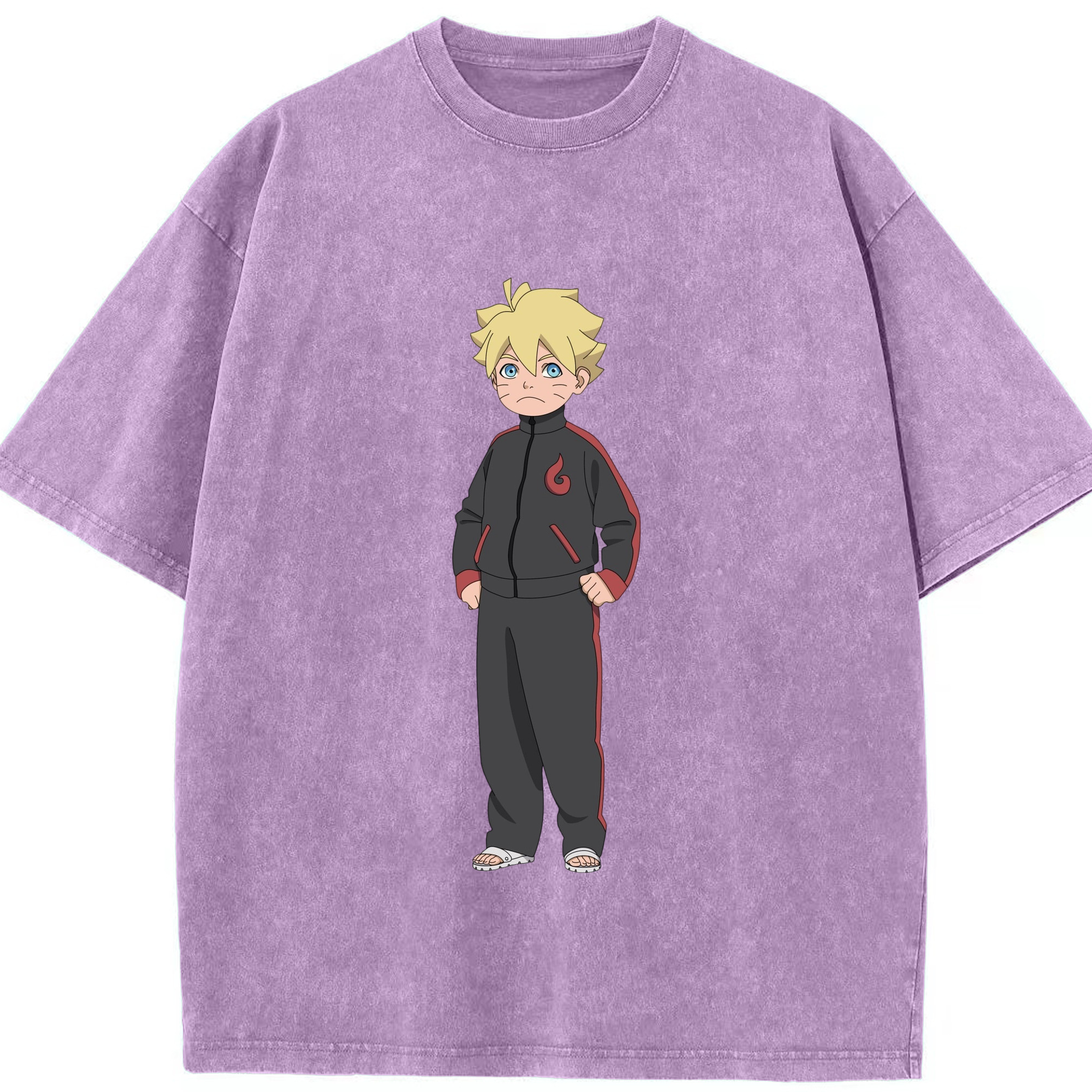 （画像用） NARUTO -ナルト- うずまき ボルト Uzumaki Boruto 綿100% ヴィンテージ風 半袖Tシャツ（フロントプリント）