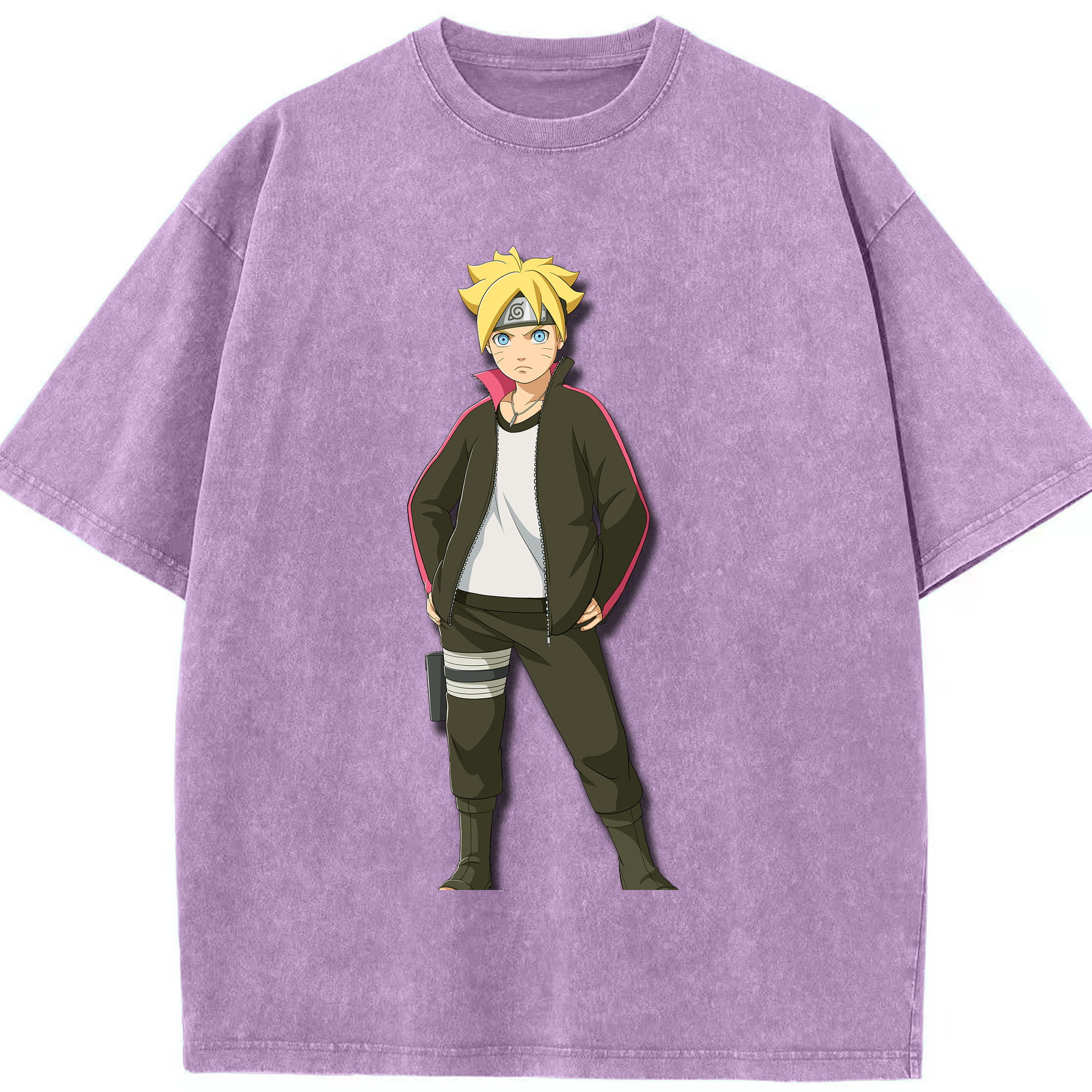 （画像用） NARUTO -ナルト- うずまき ボルト Uzumaki Boruto 綿100% ヴィンテージ風 半袖Tシャツ（フロントプリント）