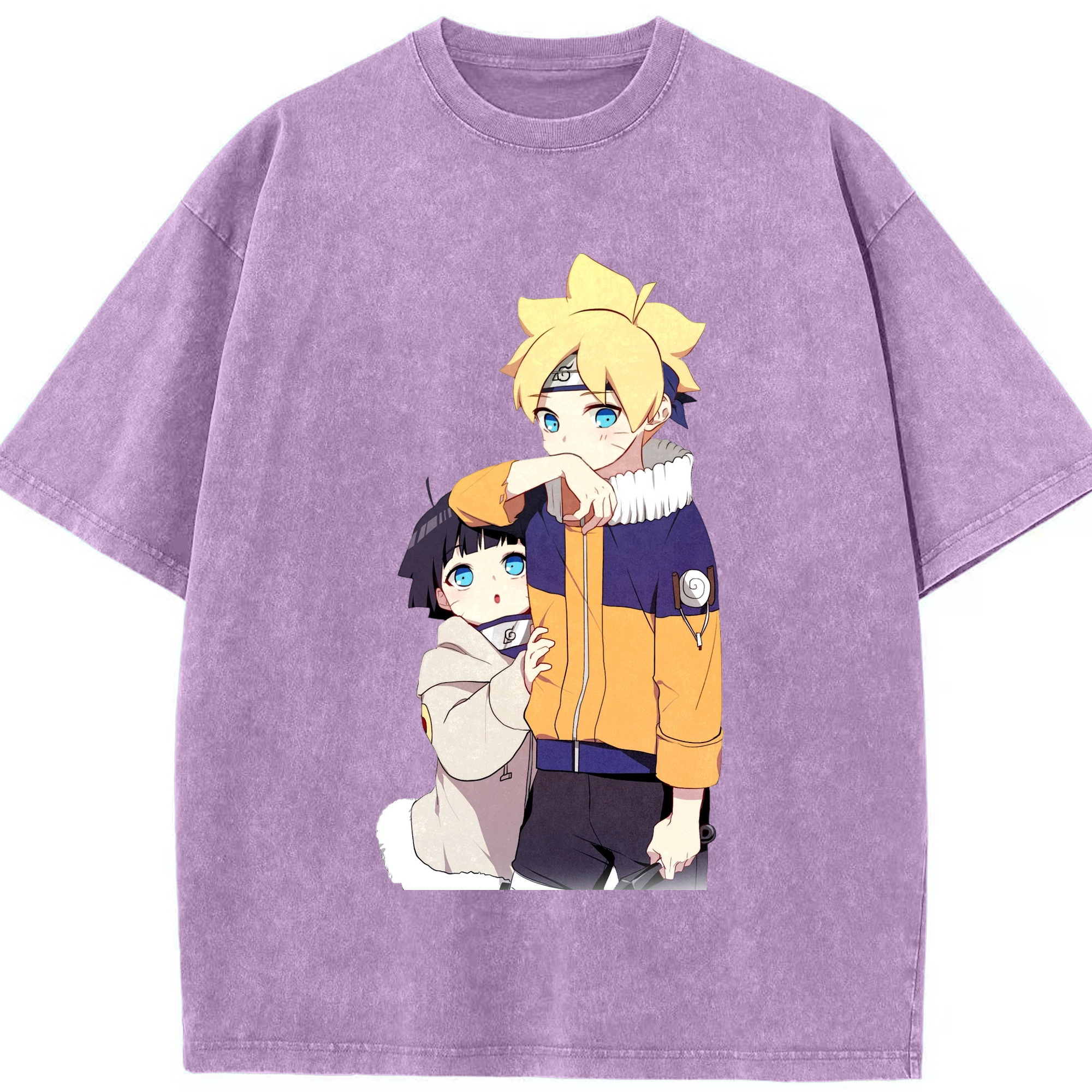（画像用） NARUTO -ナルト- うずまき ボルト Uzumaki Boruto 綿100% ヴィンテージ風 半袖Tシャツ（フロントプリント）
