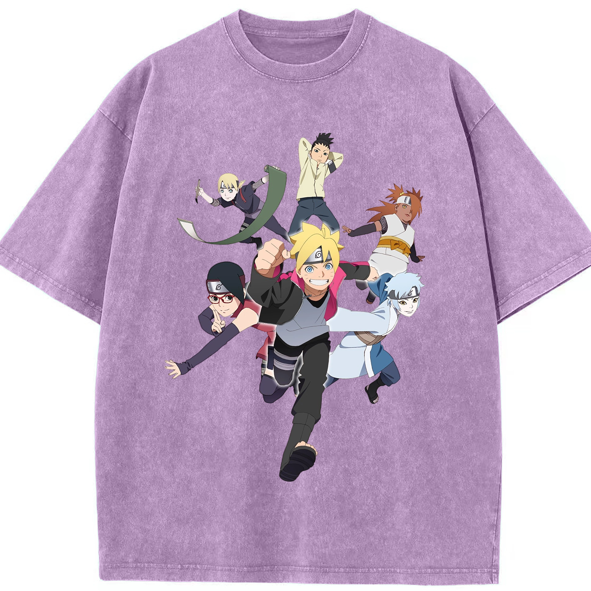 （画像用） NARUTO -ナルト- うずまき ボルト Uzumaki Boruto 綿100% ヴィンテージ風 半袖Tシャツ（フロントプリント）
