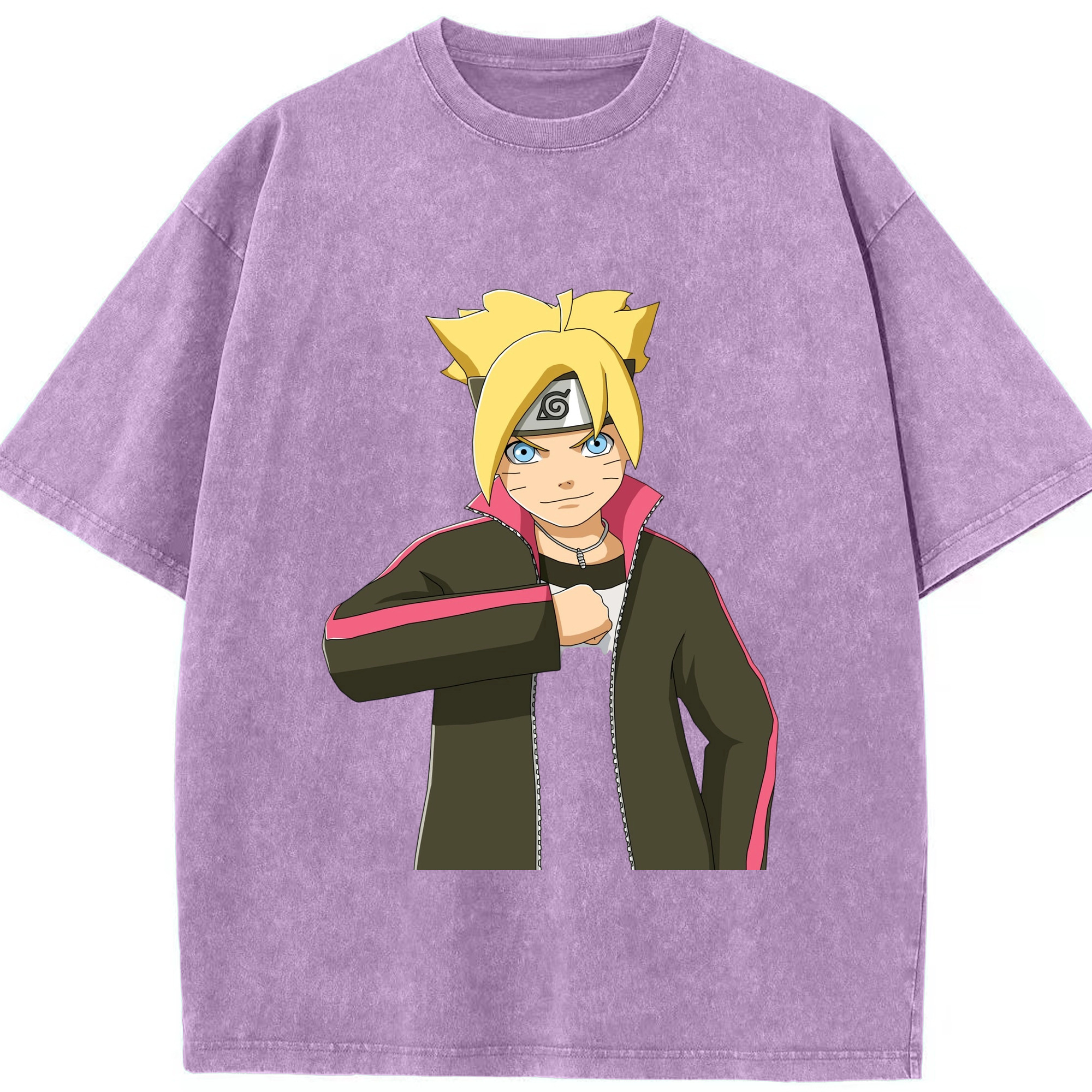 （画像用） NARUTO -ナルト- うずまき ボルト Uzumaki Boruto 綿100% ヴィンテージ風 半袖Tシャツ（フロントプリント）
