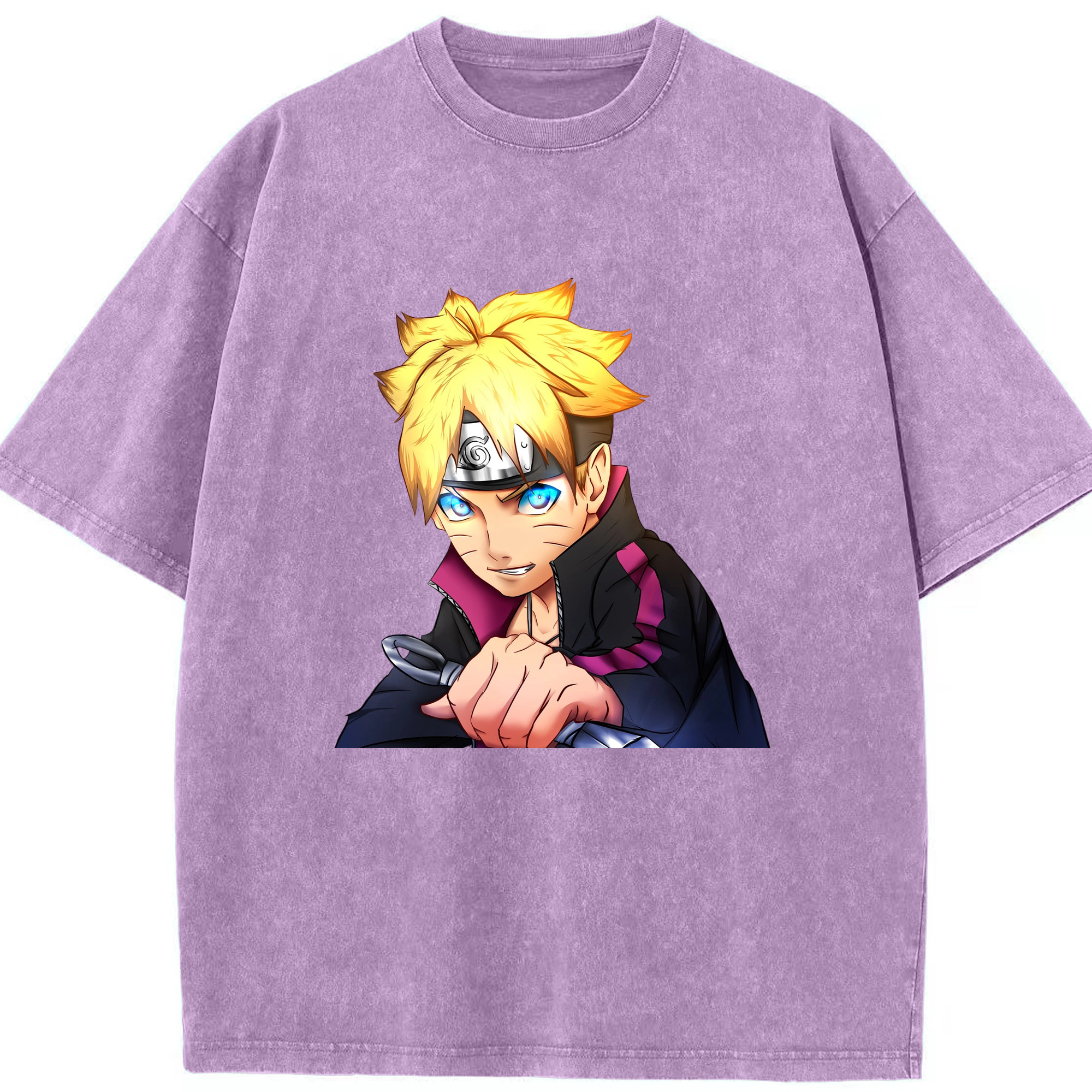 （画像用） NARUTO -ナルト- うずまき ボルト Uzumaki Boruto 綿100% ヴィンテージ風 半袖Tシャツ（フロントプリント）