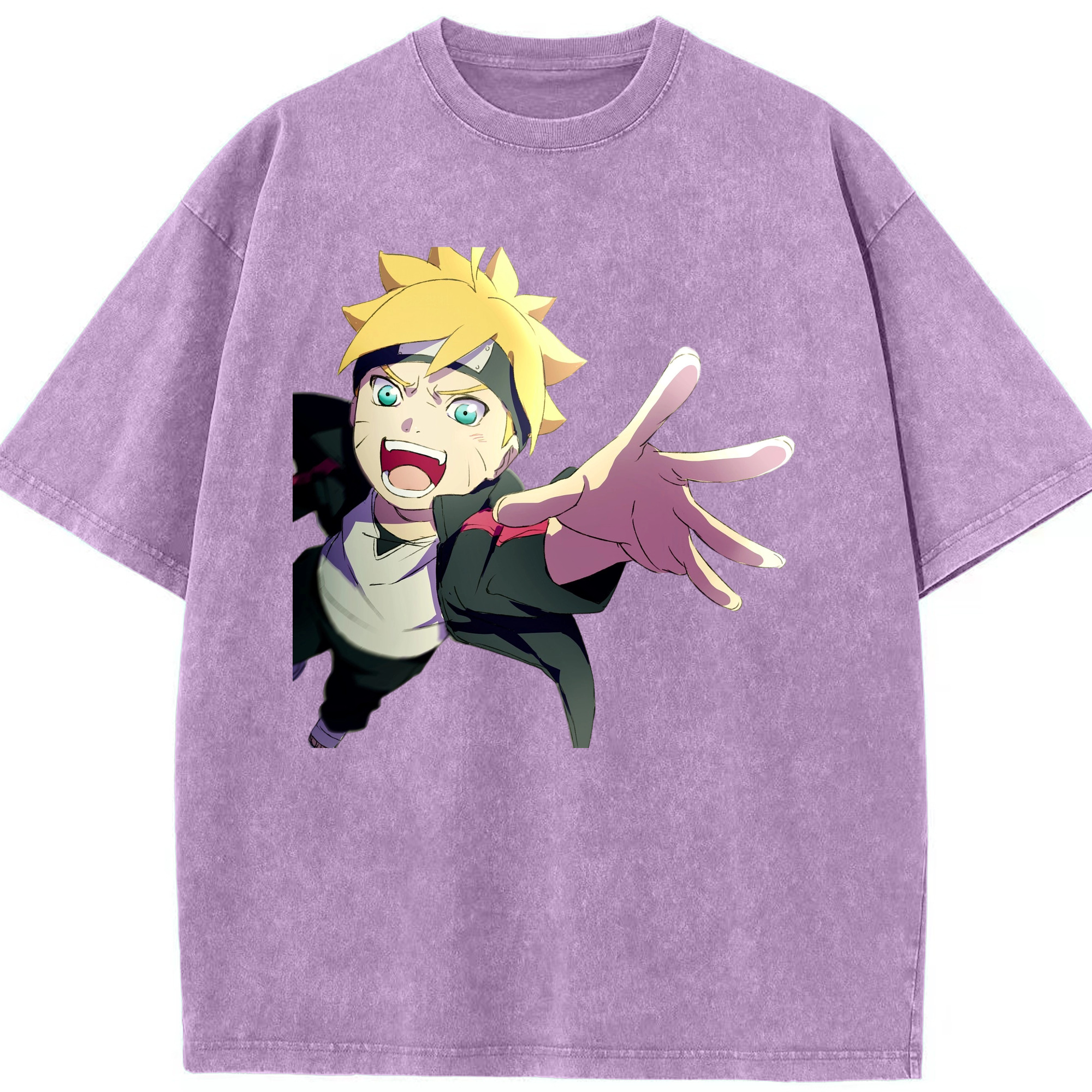 （画像用） NARUTO -ナルト- うずまき ボルト Uzumaki Boruto 綿100% ヴィンテージ風 半袖Tシャツ（フロントプリント）