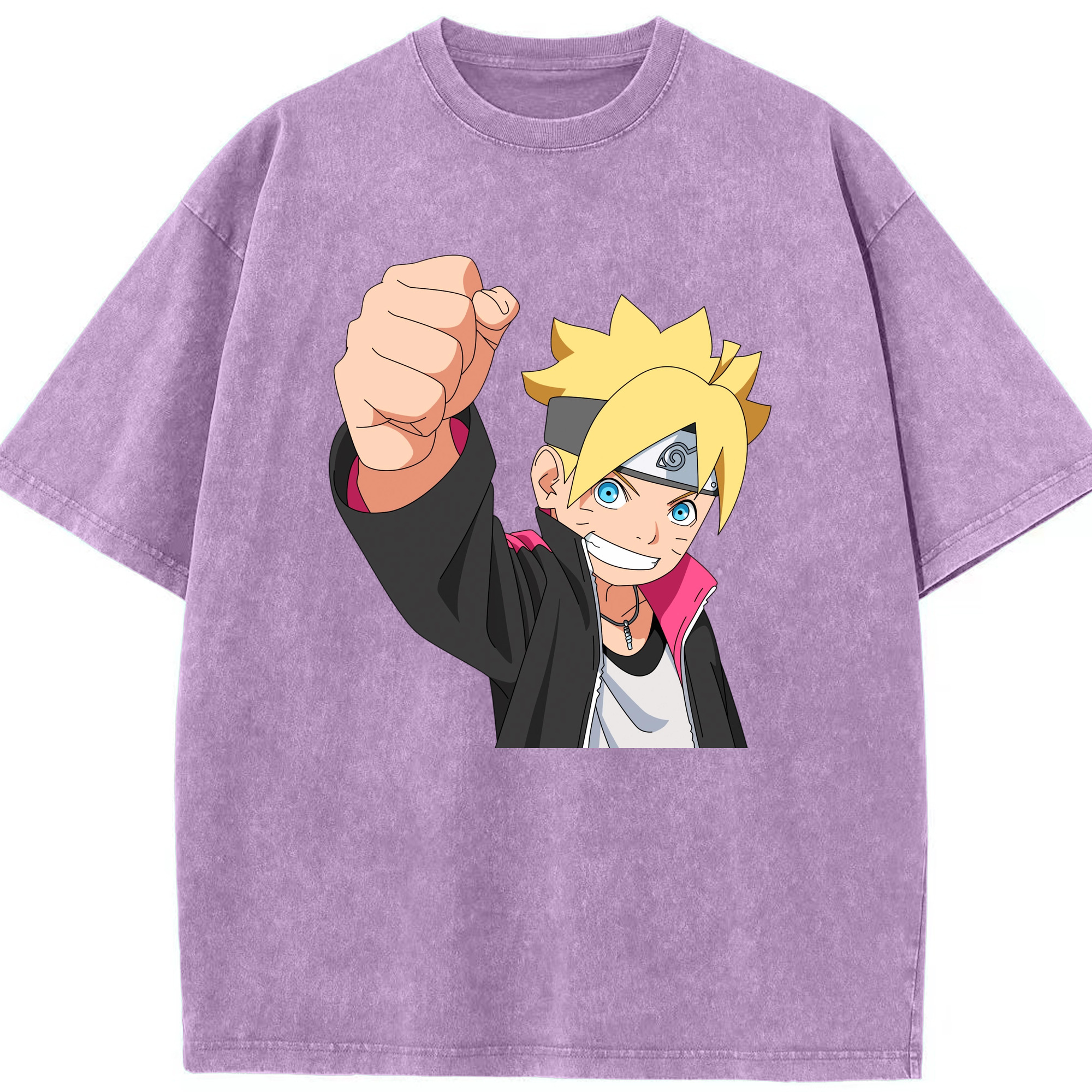（画像用） NARUTO -ナルト- うずまき ボルト Uzumaki Boruto 綿100% ヴィンテージ風 半袖Tシャツ（フロントプリント）