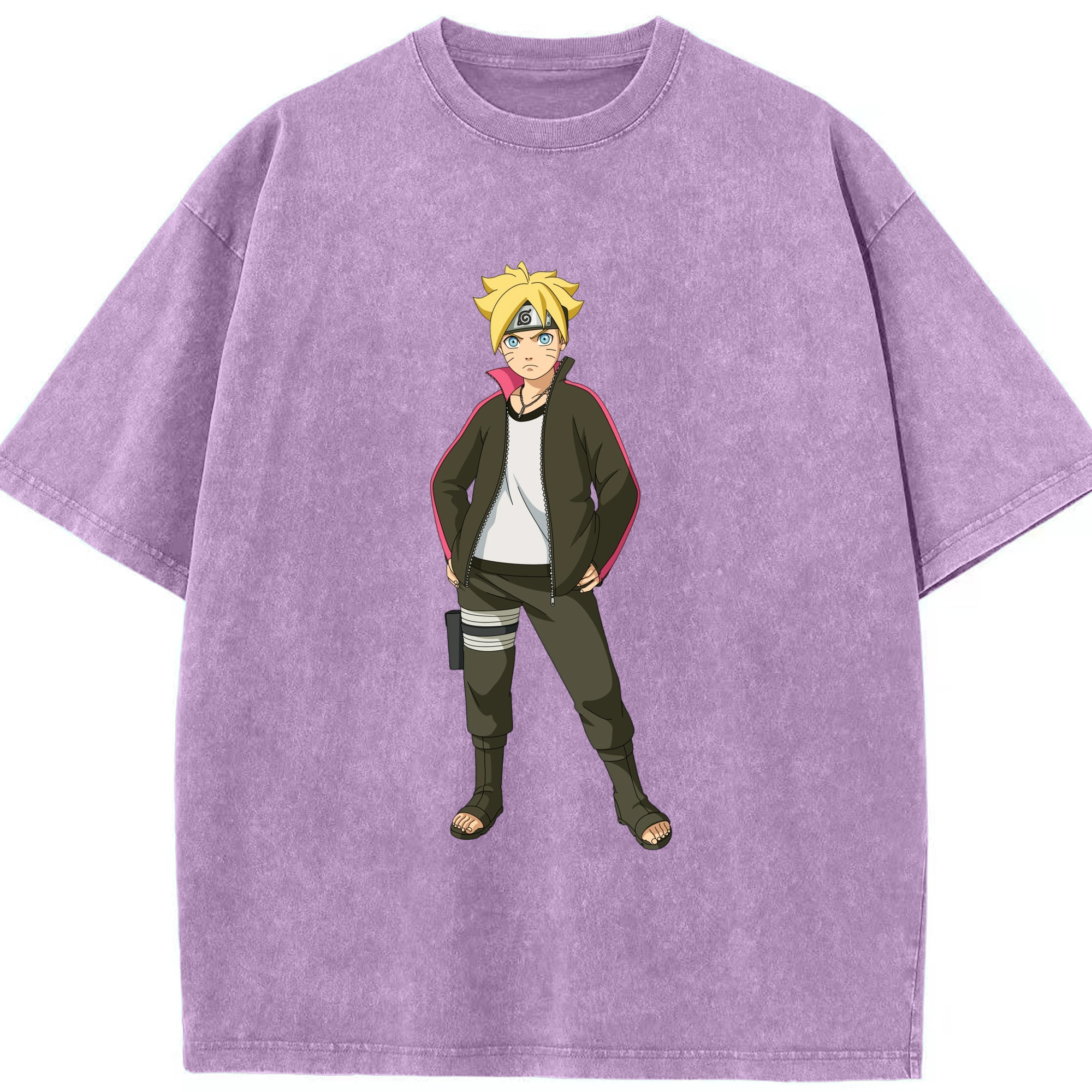 （画像用） NARUTO -ナルト- うずまき ボルト Uzumaki Boruto 綿100% ヴィンテージ風 半袖Tシャツ（フロントプリント）