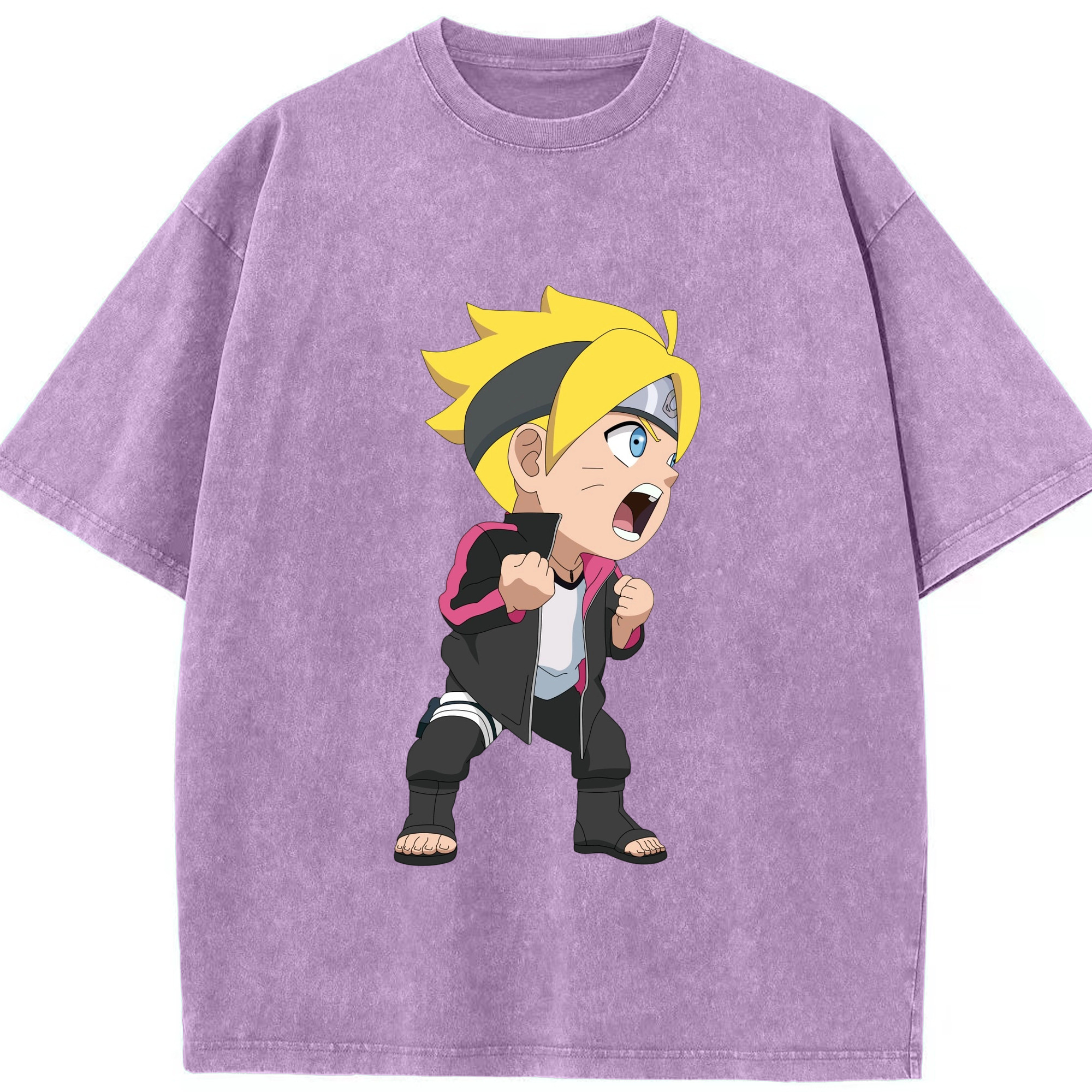 （画像用） NARUTO -ナルト- うずまき ボルト Uzumaki Boruto 綿100% ヴィンテージ風 半袖Tシャツ（フロントプリント）