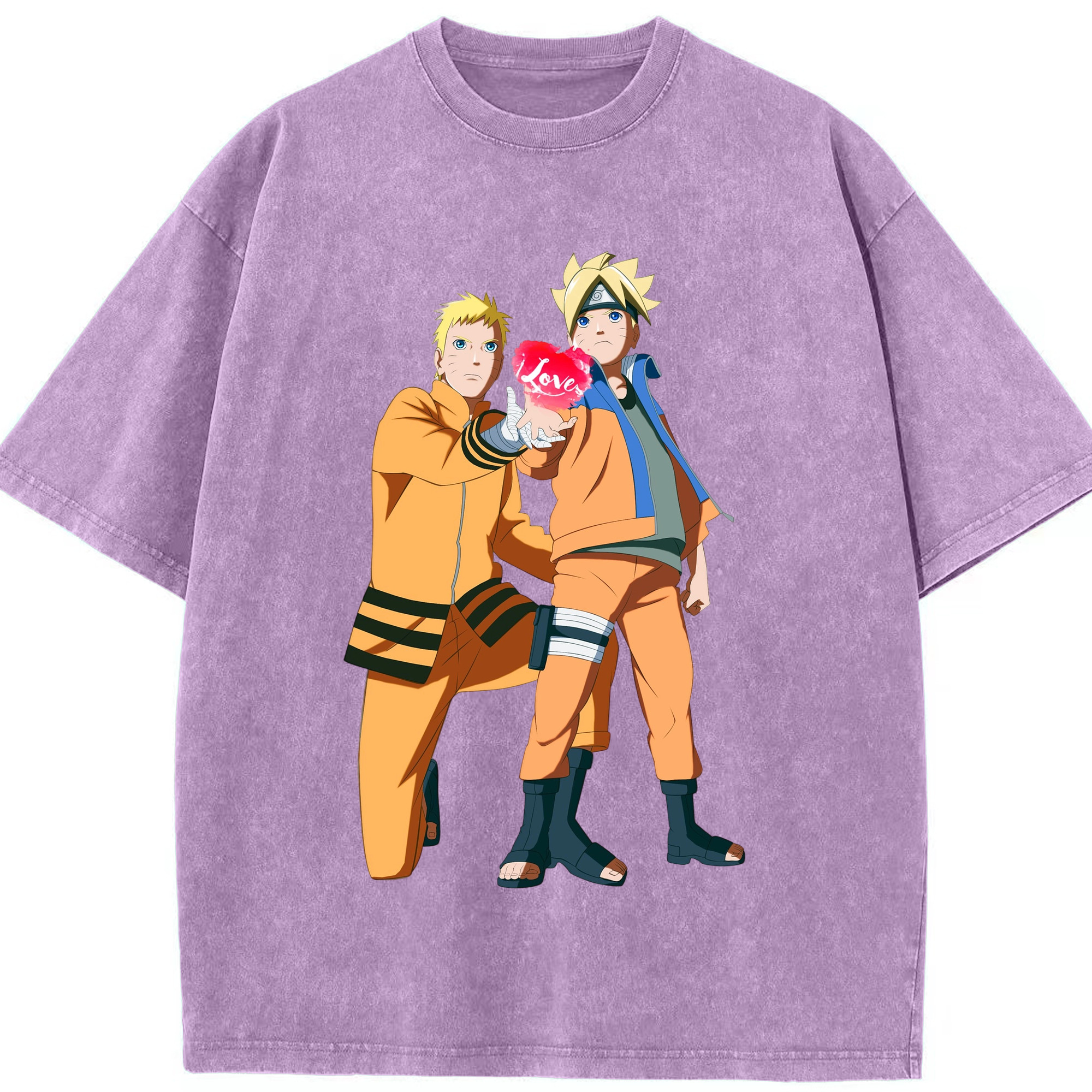 （画像用） NARUTO -ナルト- うずまき ボルト Uzumaki Boruto 綿100% ヴィンテージ風 半袖Tシャツ（フロントプリント）
