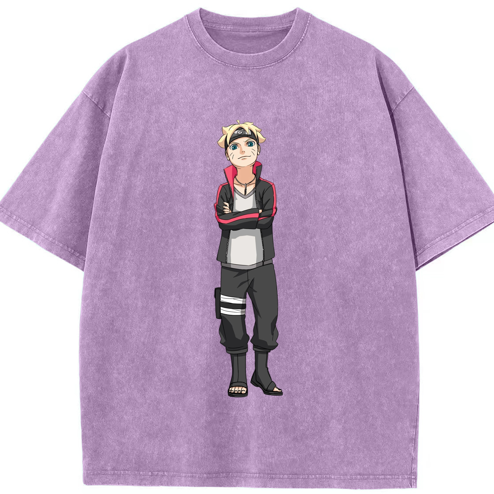 （画像用） NARUTO -ナルト- うずまき ボルト Uzumaki Boruto 綿100% ヴィンテージ風 半袖Tシャツ（フロントプリント）