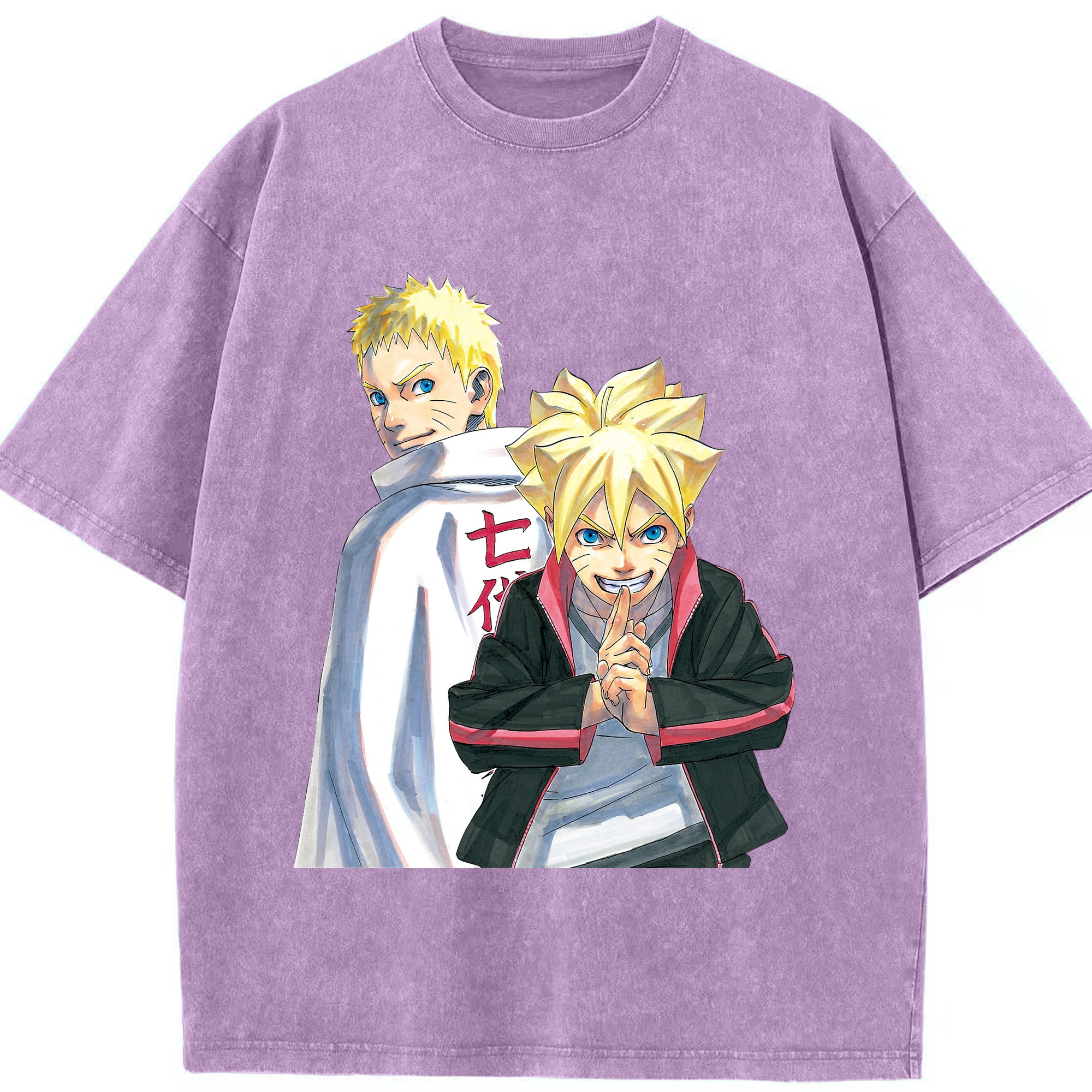 （画像用） NARUTO -ナルト- うずまき ボルト Uzumaki Boruto 綿100% ヴィンテージ風 半袖Tシャツ（フロントプリント）