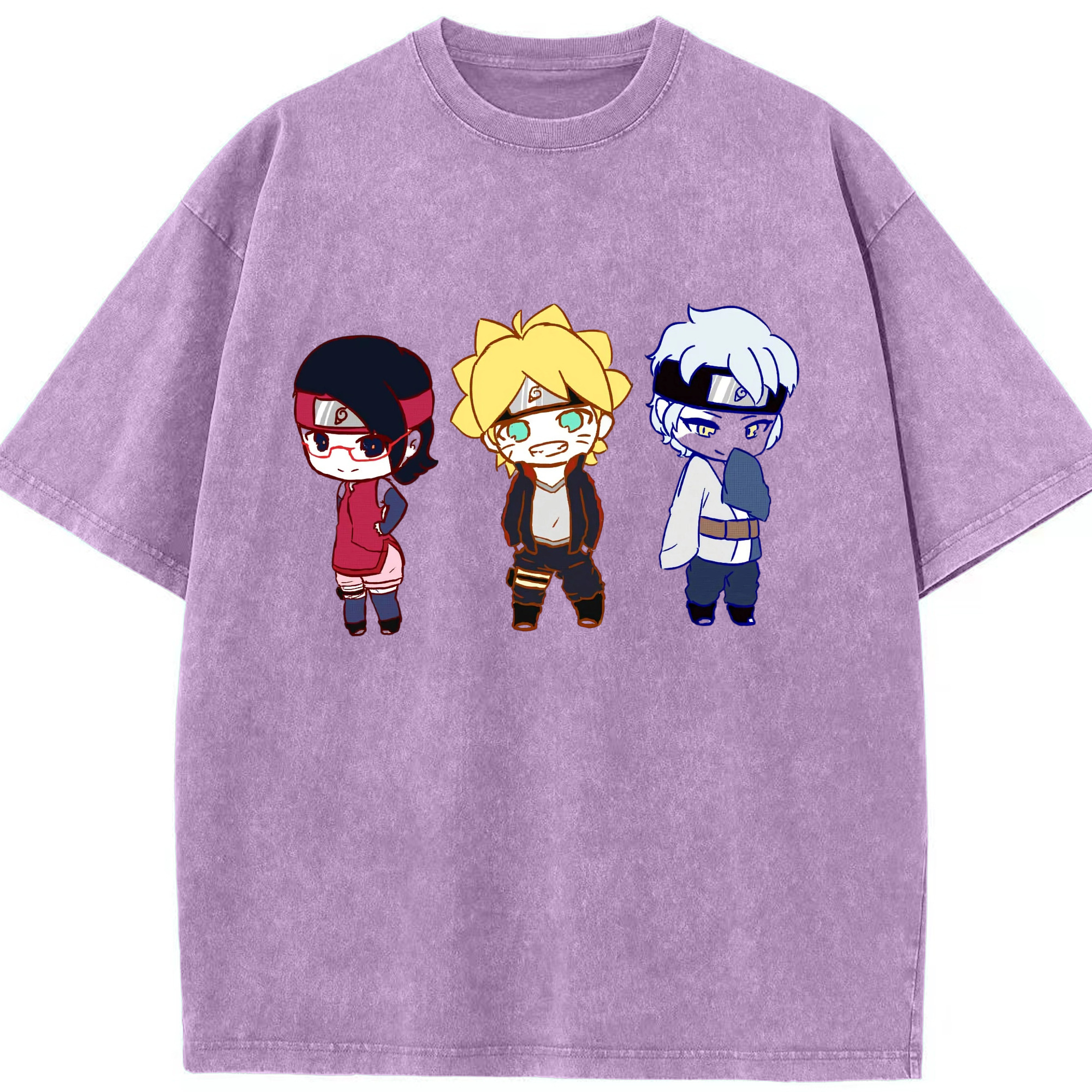 （画像用） NARUTO -ナルト- うずまき ボルト Uzumaki Boruto 綿100% ヴィンテージ風 半袖Tシャツ（フロントプリント）
