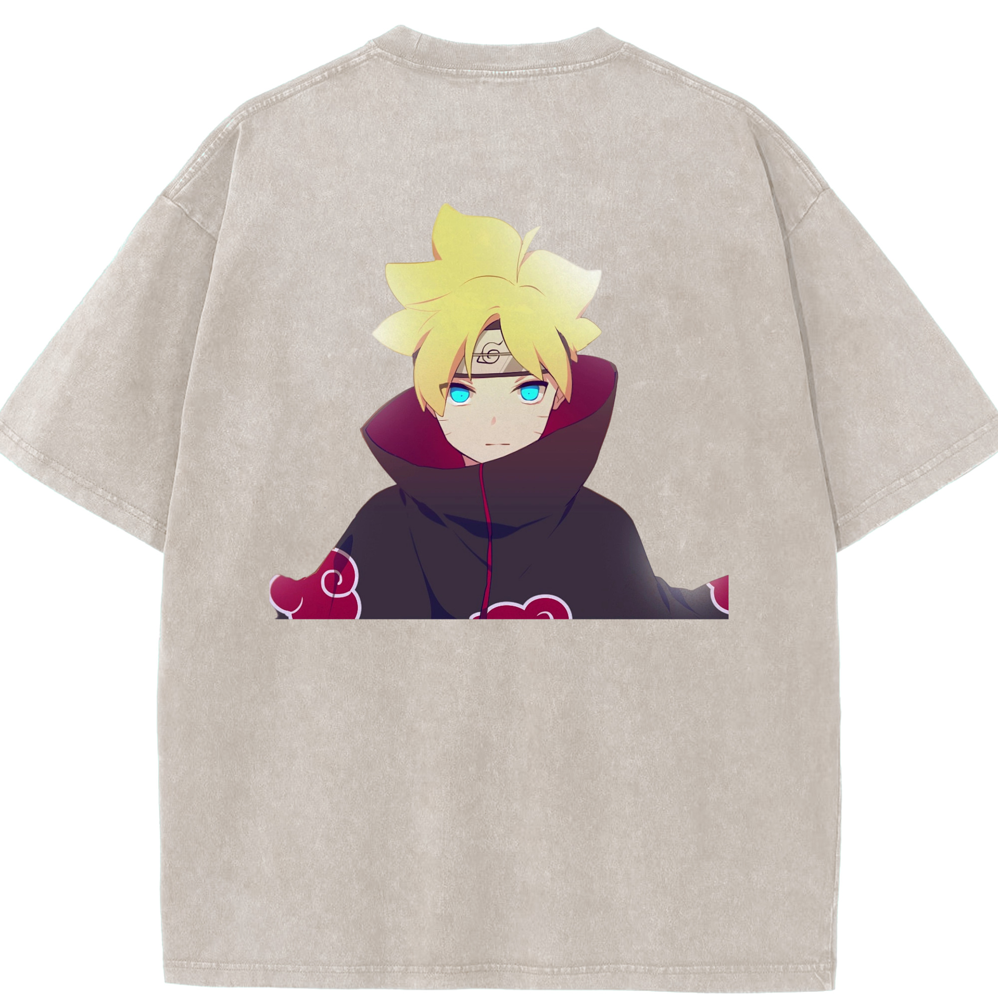 （画像用） NARUTO -ナルト- うずまき ボルト Uzumaki Boruto 綿100% ヴィンテージ風 半袖Tシャツ（背面プリント）