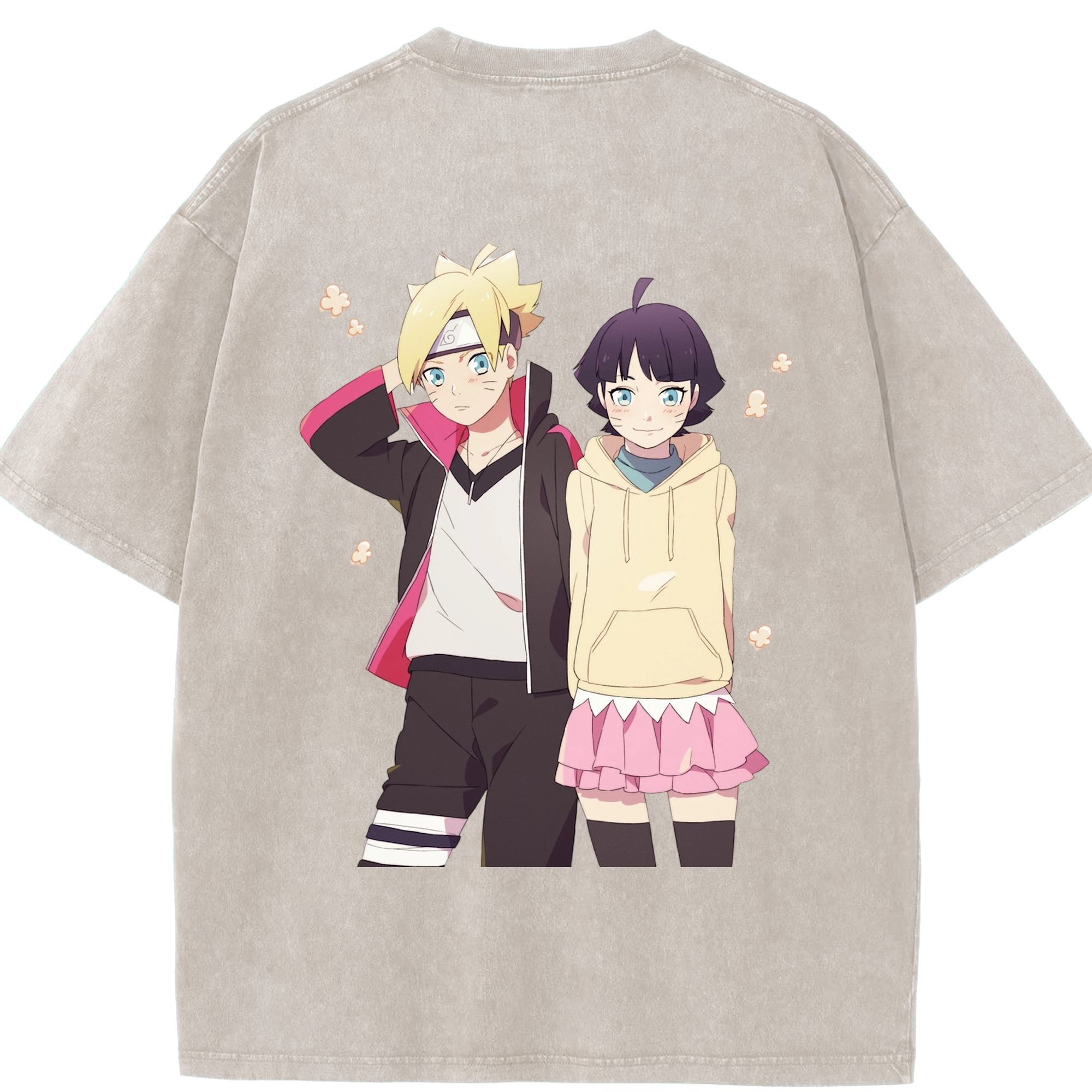 （画像用） NARUTO -ナルト- うずまき ボルト Uzumaki Boruto 綿100% ヴィンテージ風 半袖Tシャツ（背面プリント）