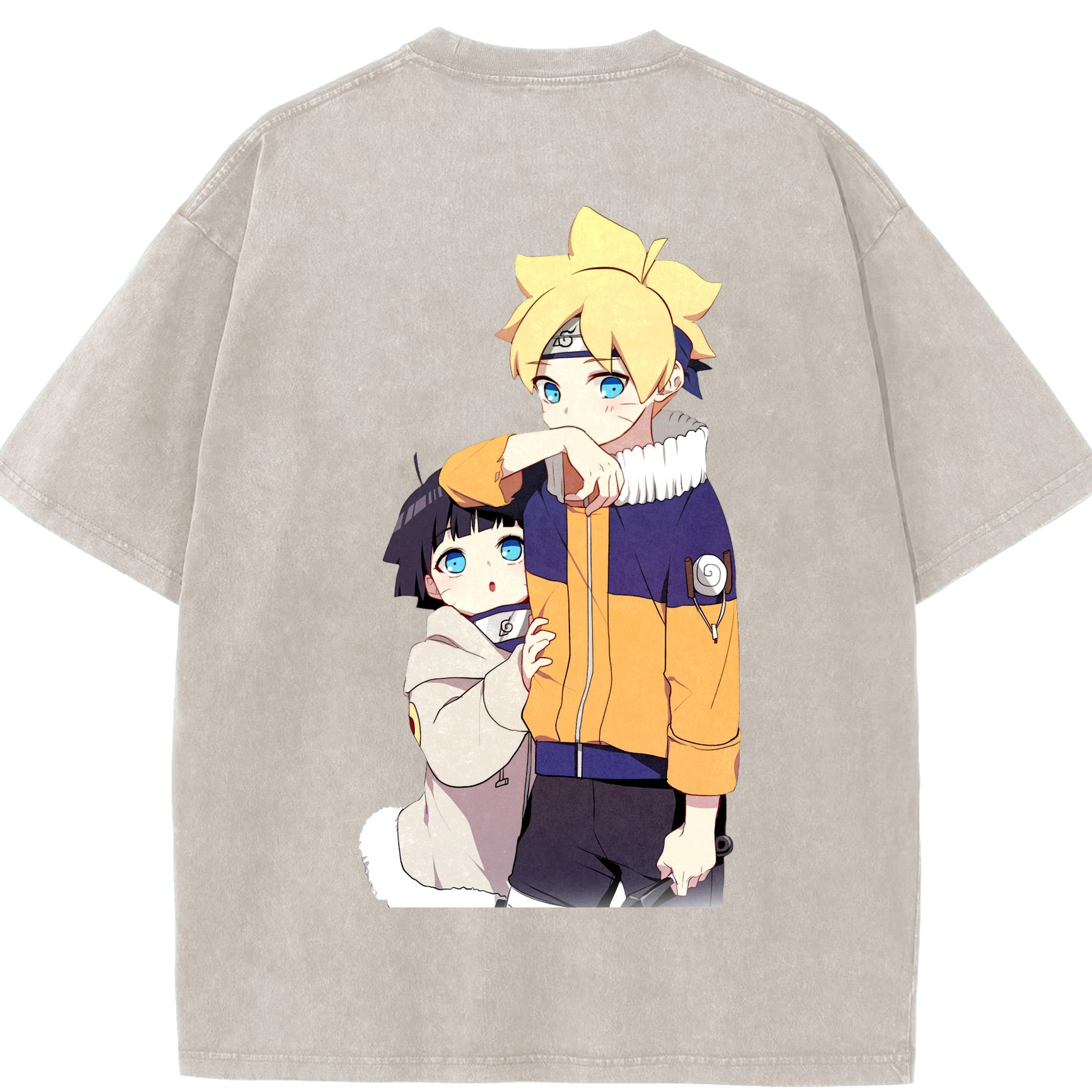 （画像用） NARUTO -ナルト- うずまき ボルト Uzumaki Boruto 綿100% ヴィンテージ風 半袖Tシャツ（背面プリント）