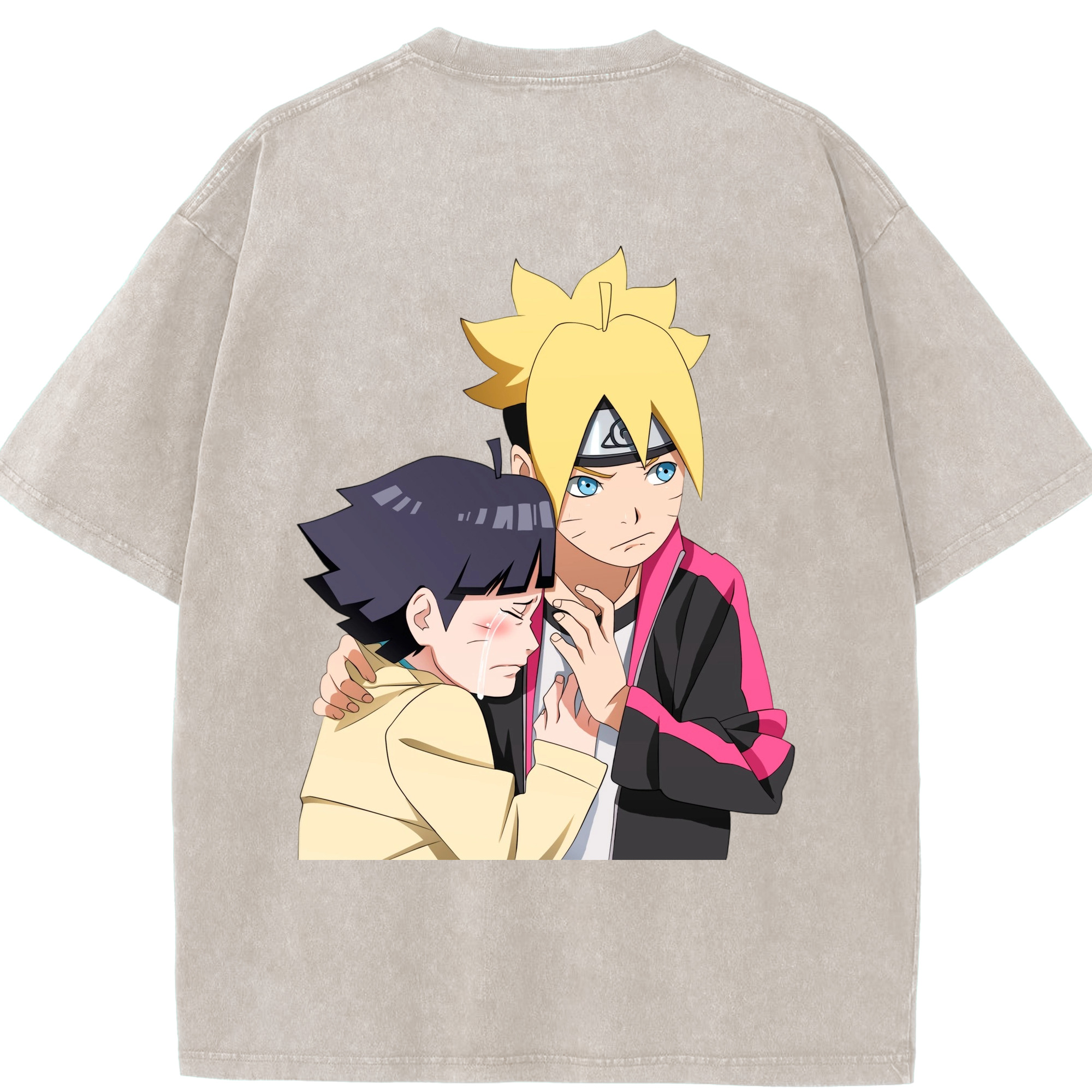 （画像用） NARUTO -ナルト- うずまき ボルト Uzumaki Boruto 綿100% ヴィンテージ風 半袖Tシャツ（背面プリント）