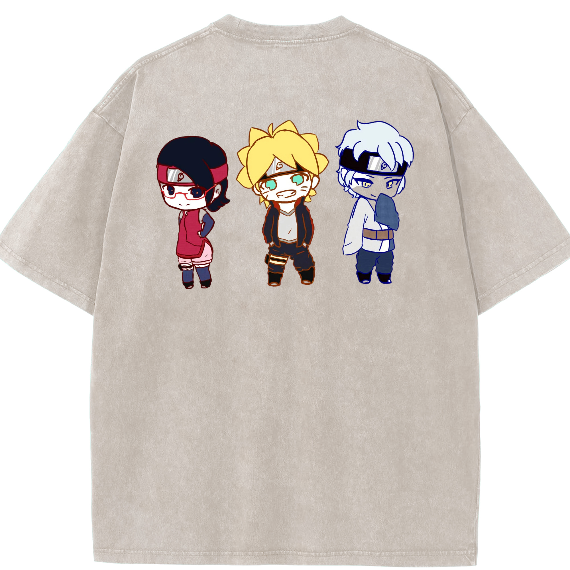 （画像用） NARUTO -ナルト- うずまき ボルト Uzumaki Boruto 綿100% ヴィンテージ風 半袖Tシャツ（背面プリント）