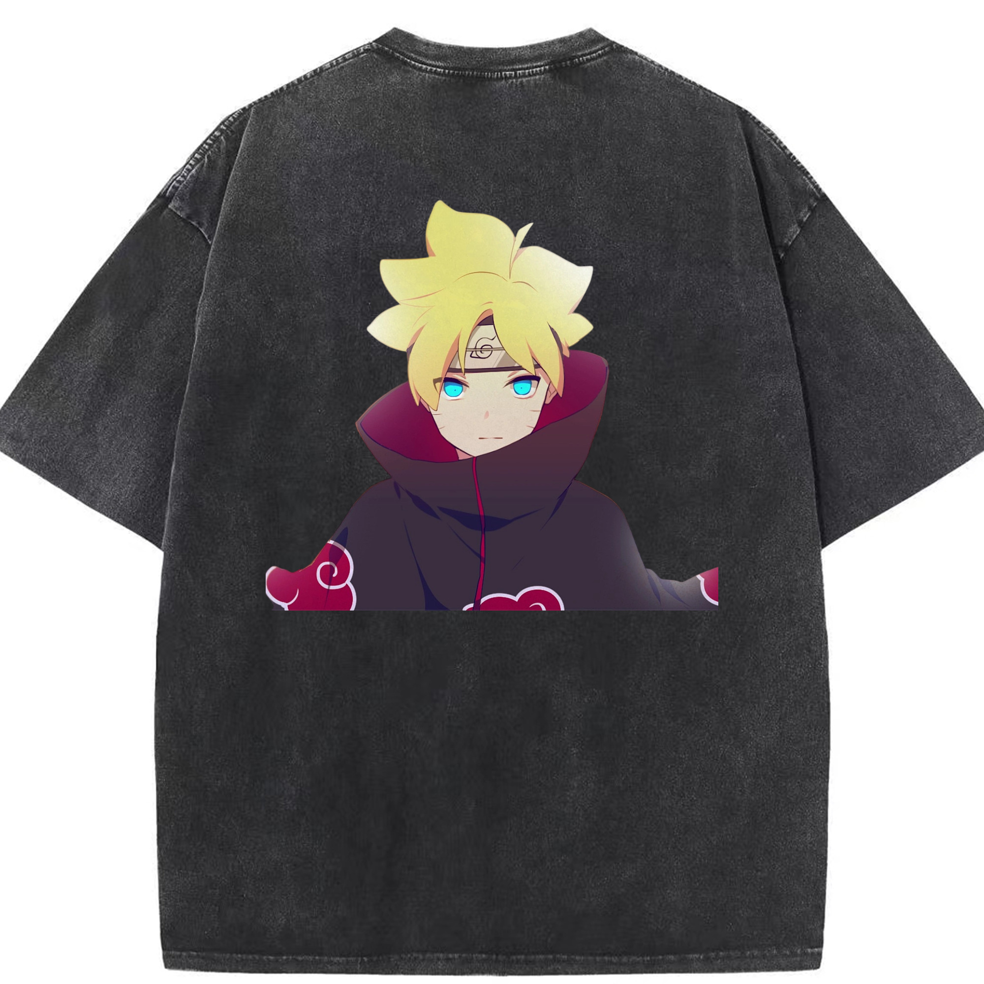 （画像用） NARUTO -ナルト- うずまき ボルト Uzumaki Boruto 綿100% ヴィンテージ風 半袖Tシャツ（背面プリント）