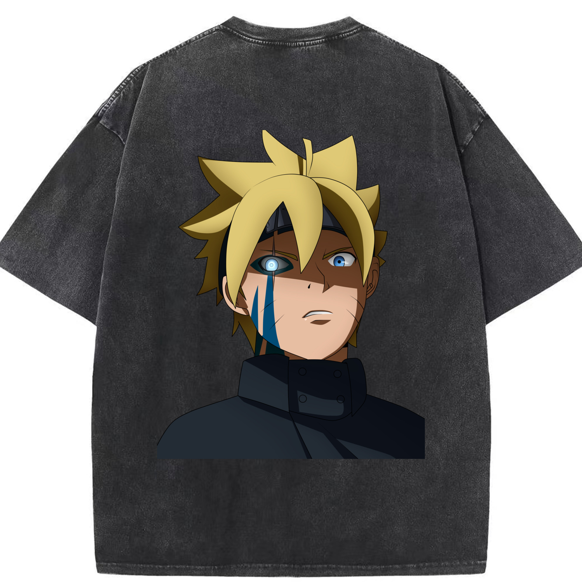 （画像用） NARUTO -ナルト- うずまき ボルト Uzumaki Boruto 綿100% ヴィンテージ風 半袖Tシャツ（背面プリント）