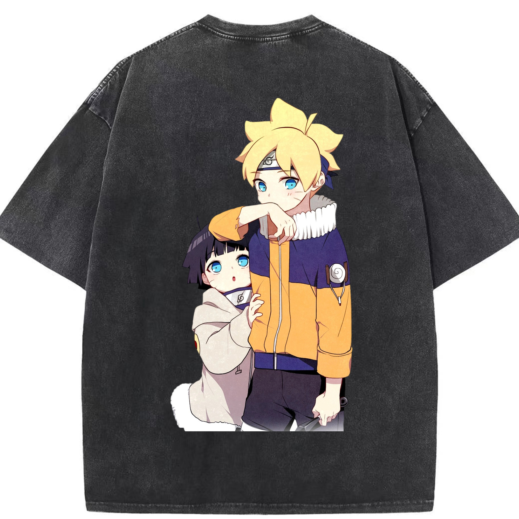 （画像用） NARUTO -ナルト- うずまき ボルト Uzumaki Boruto 綿100% ヴィンテージ風 半袖Tシャツ（背面プリント）