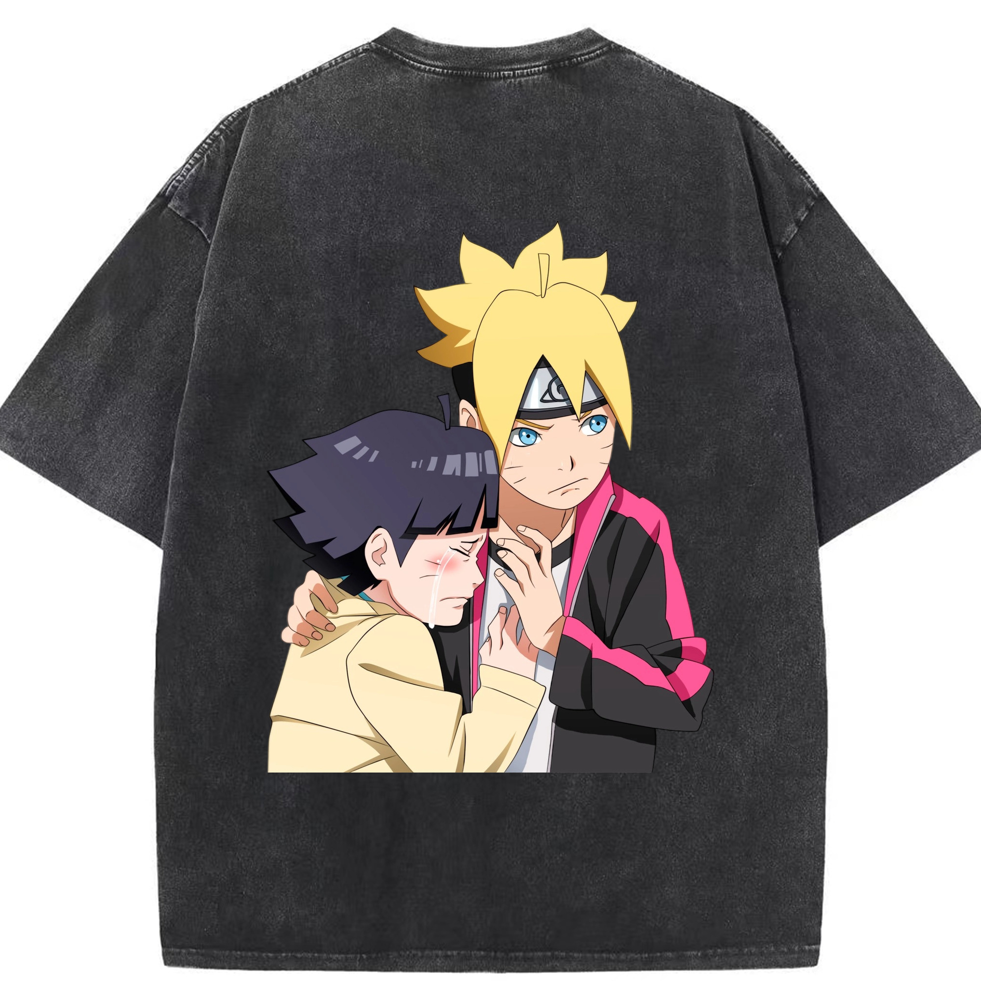 （画像用） NARUTO -ナルト- うずまき ボルト Uzumaki Boruto 綿100% ヴィンテージ風 半袖Tシャツ（背面プリント）