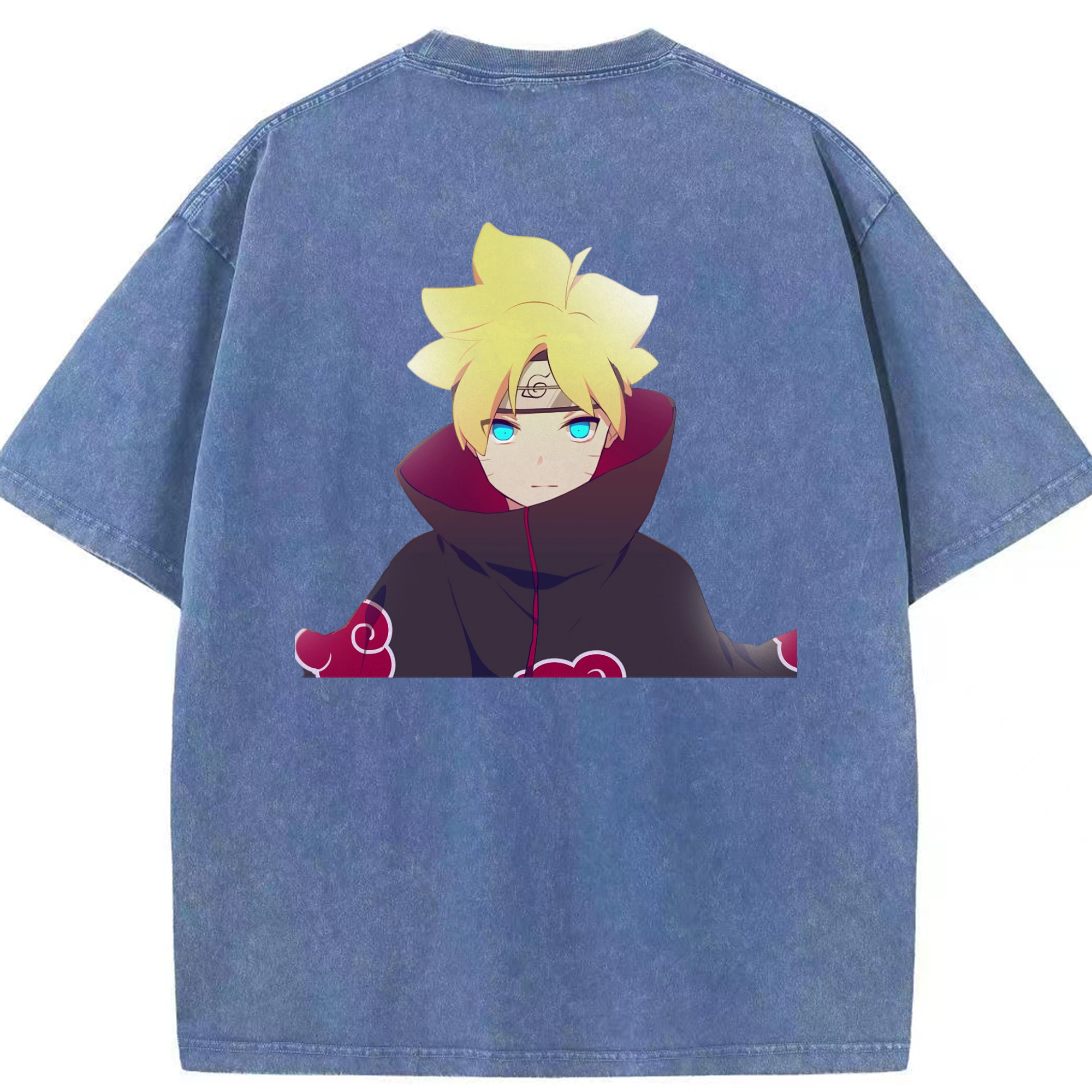 （画像用） NARUTO -ナルト- うずまき ボルト Uzumaki Boruto 綿100% ヴィンテージ風 半袖Tシャツ（背面プリント）