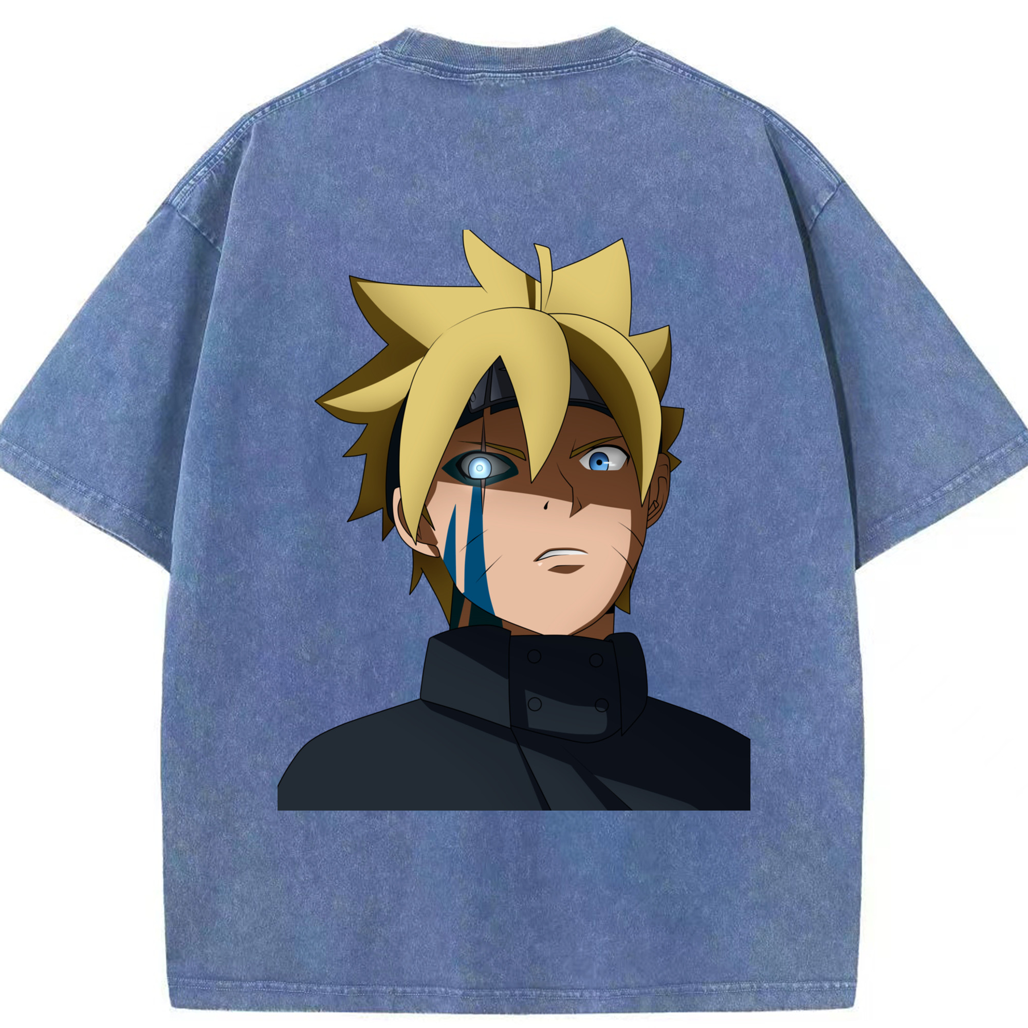 （画像用） NARUTO -ナルト- うずまき ボルト Uzumaki Boruto 綿100% ヴィンテージ風 半袖Tシャツ（背面プリント）