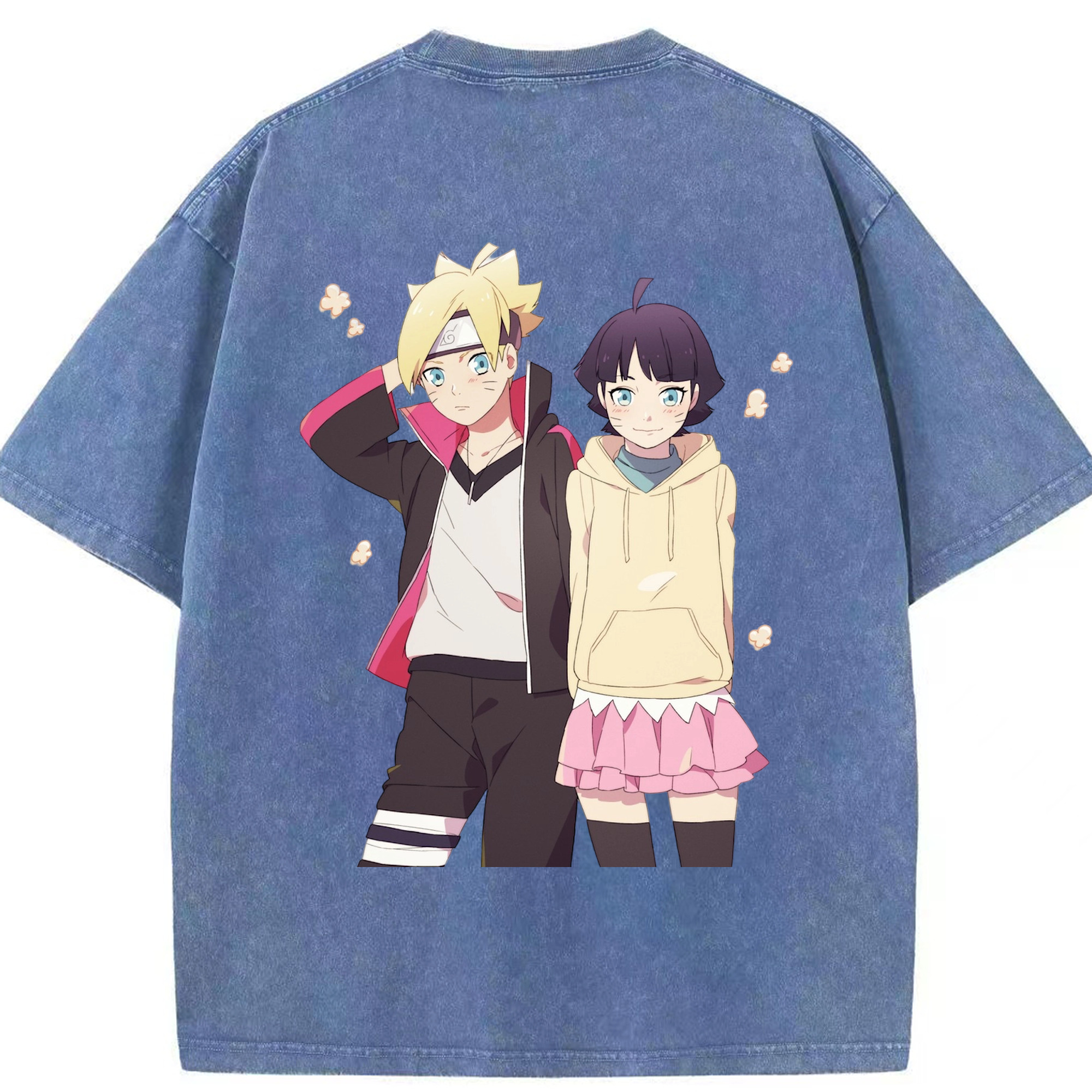 （画像用） NARUTO -ナルト- うずまき ボルト Uzumaki Boruto 綿100% ヴィンテージ風 半袖Tシャツ（背面プリント）