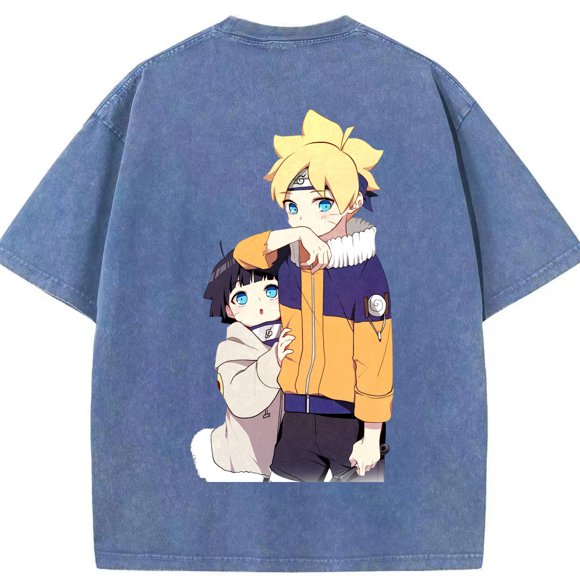 （画像用） NARUTO -ナルト- うずまき ボルト Uzumaki Boruto 綿100% ヴィンテージ風 半袖Tシャツ（背面プリント）