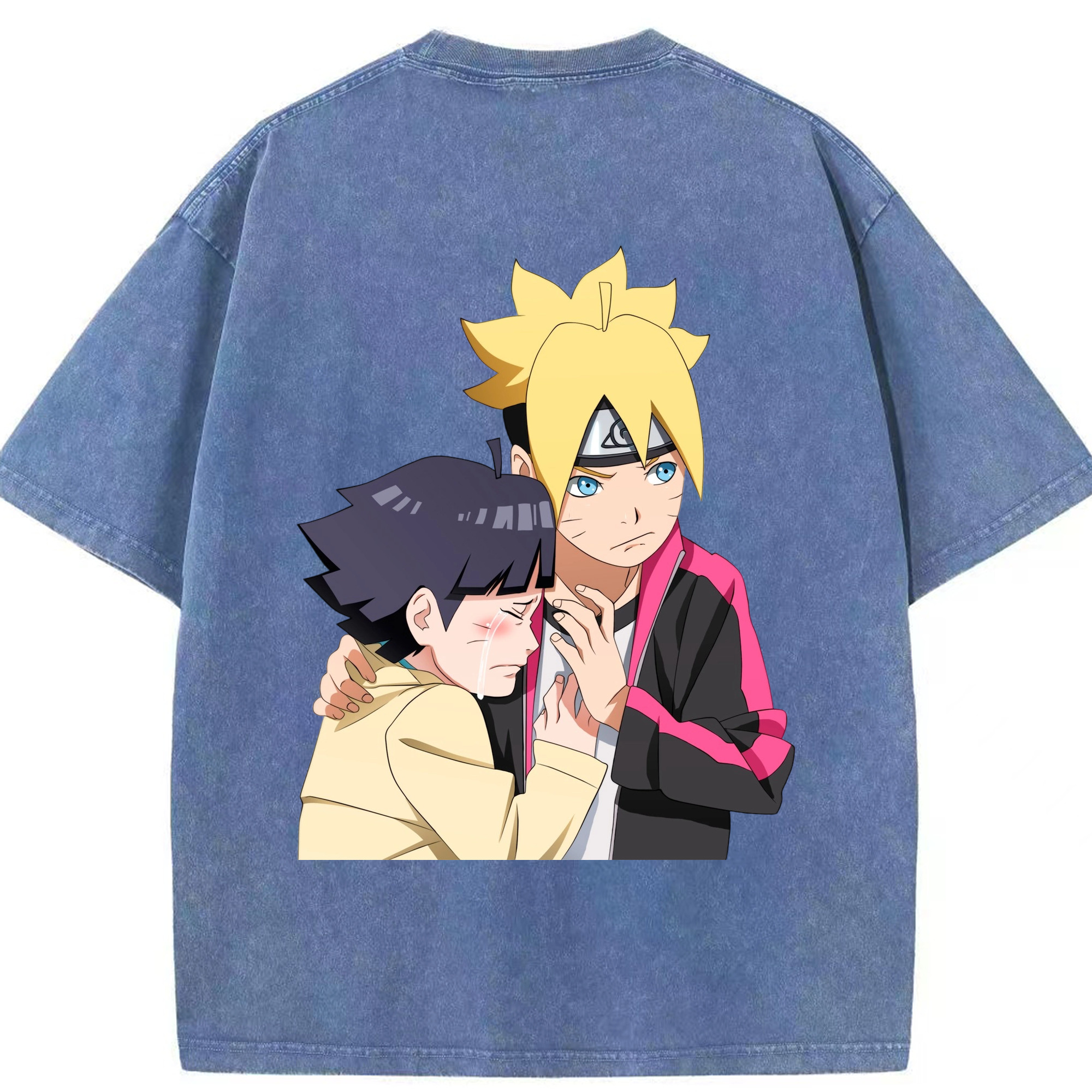 （画像用） NARUTO -ナルト- うずまき ボルト Uzumaki Boruto 綿100% ヴィンテージ風 半袖Tシャツ（背面プリント）