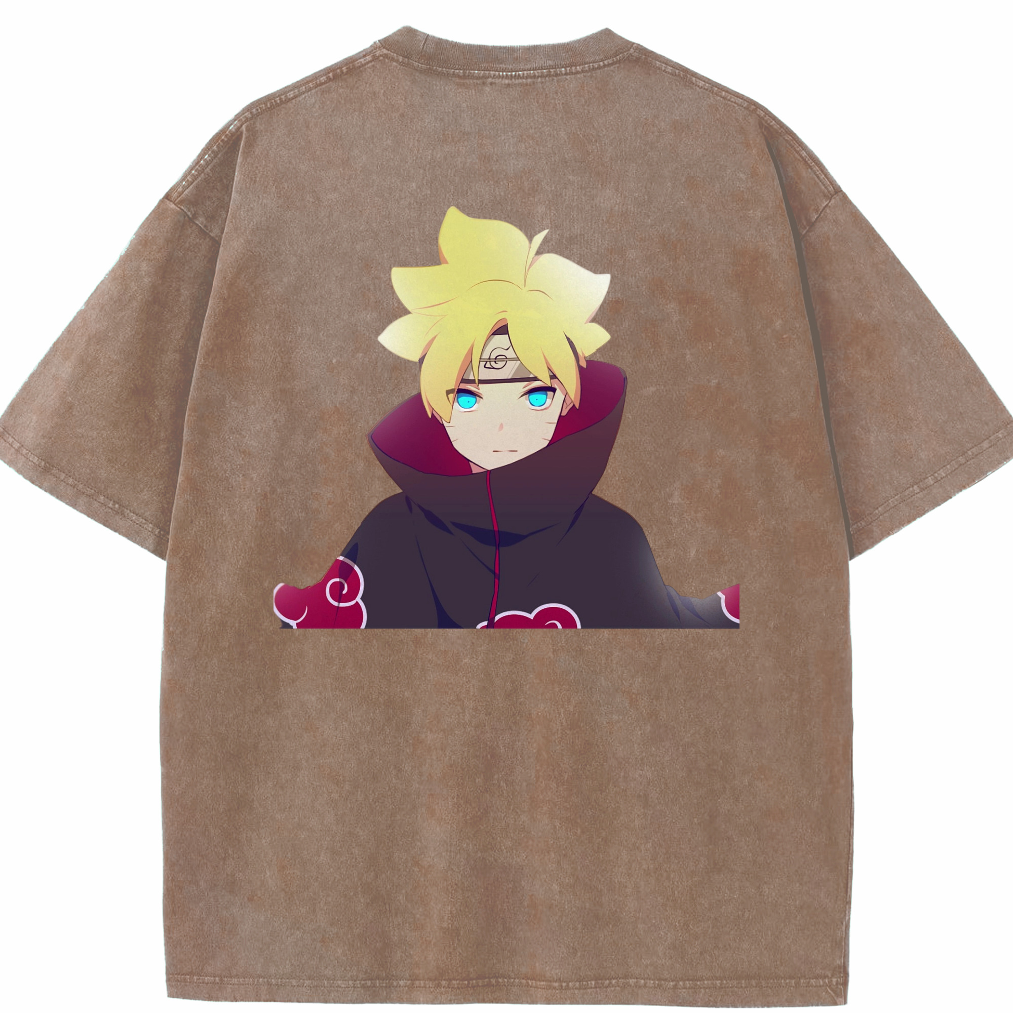 （画像用） NARUTO -ナルト- うずまき ボルト Uzumaki Boruto 綿100% ヴィンテージ風 半袖Tシャツ（背面プリント）