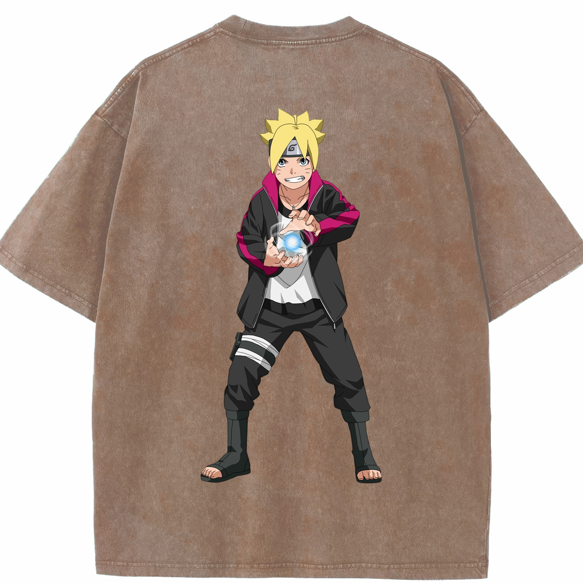（画像用） NARUTO -ナルト- うずまき ボルト Uzumaki Boruto 綿100% ヴィンテージ風 半袖Tシャツ（背面プリント）